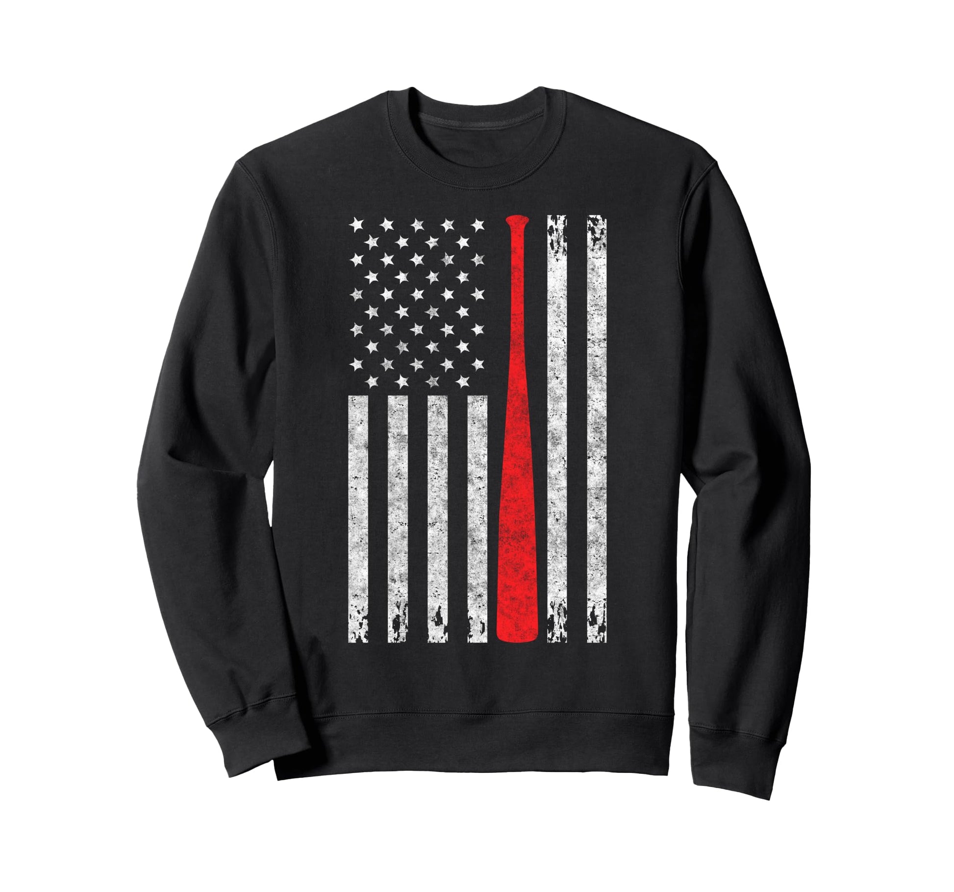 Baseball Us Flag Baseball Lover Dad Sweatshirt - Streetwear Style Unisex - T-Shirt, Sweatshirt, Hoodie