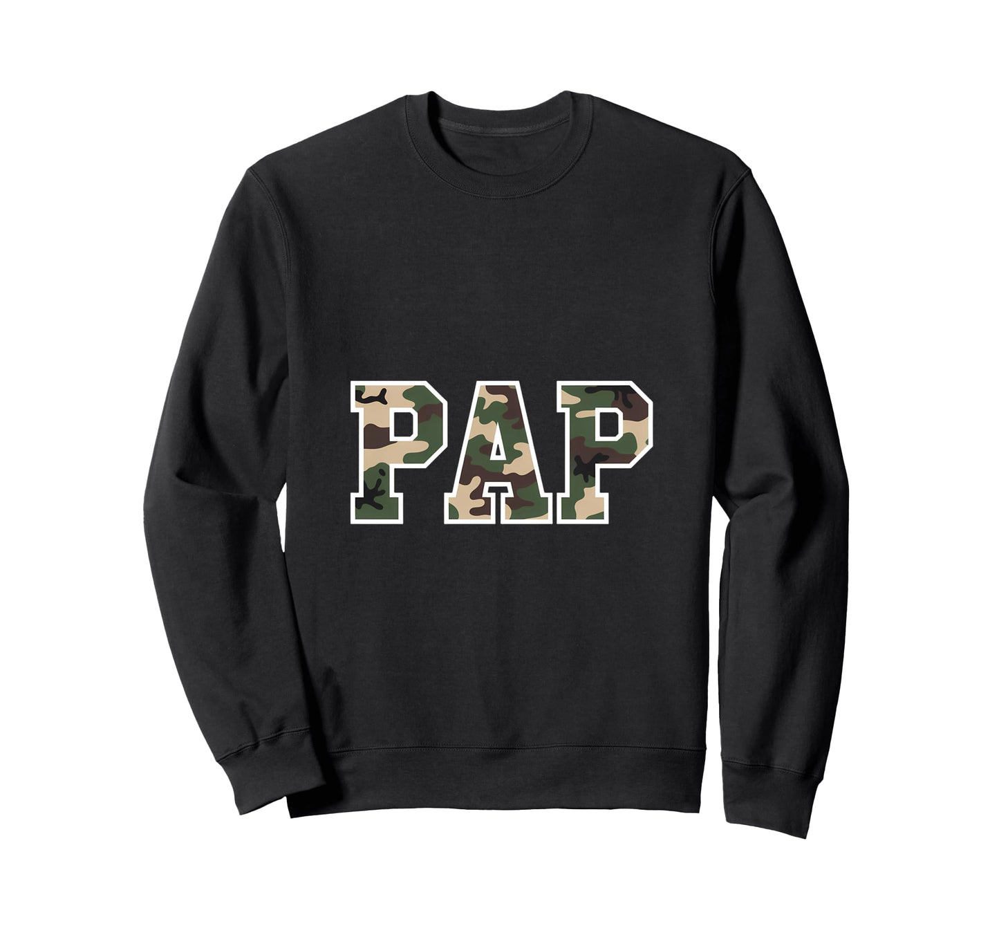 Funny Pap Camo Dad Granpa Fun Sweatshirt - Minimalist Print Men Women - T-Shirt, Sweatshirt, Hoodie
