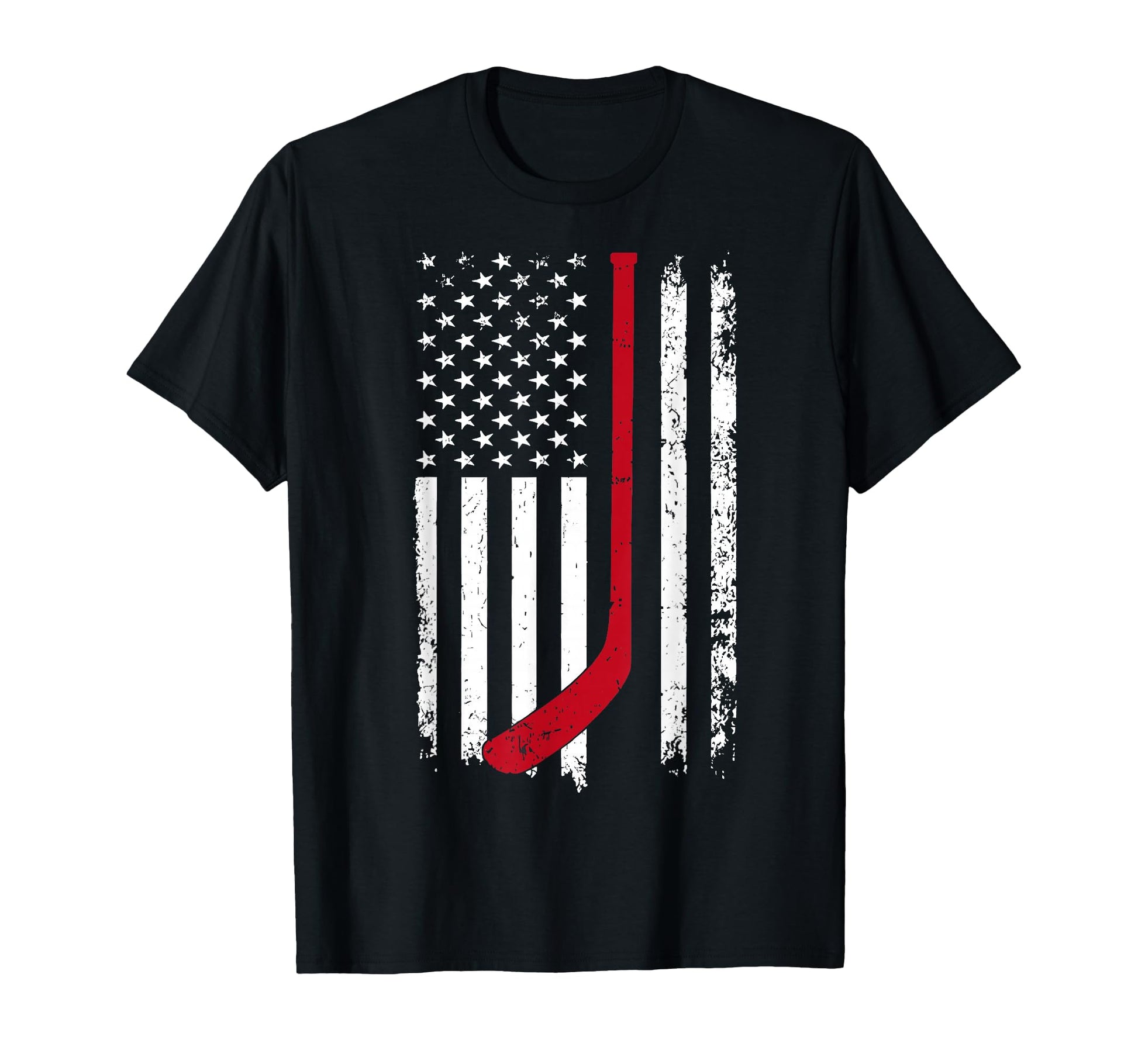 Patriot Hockey Dad American Flag Hockey T-Shirt - Trendy Graphic Unisex - T-Shirt, Sweatshirt, Hoodie