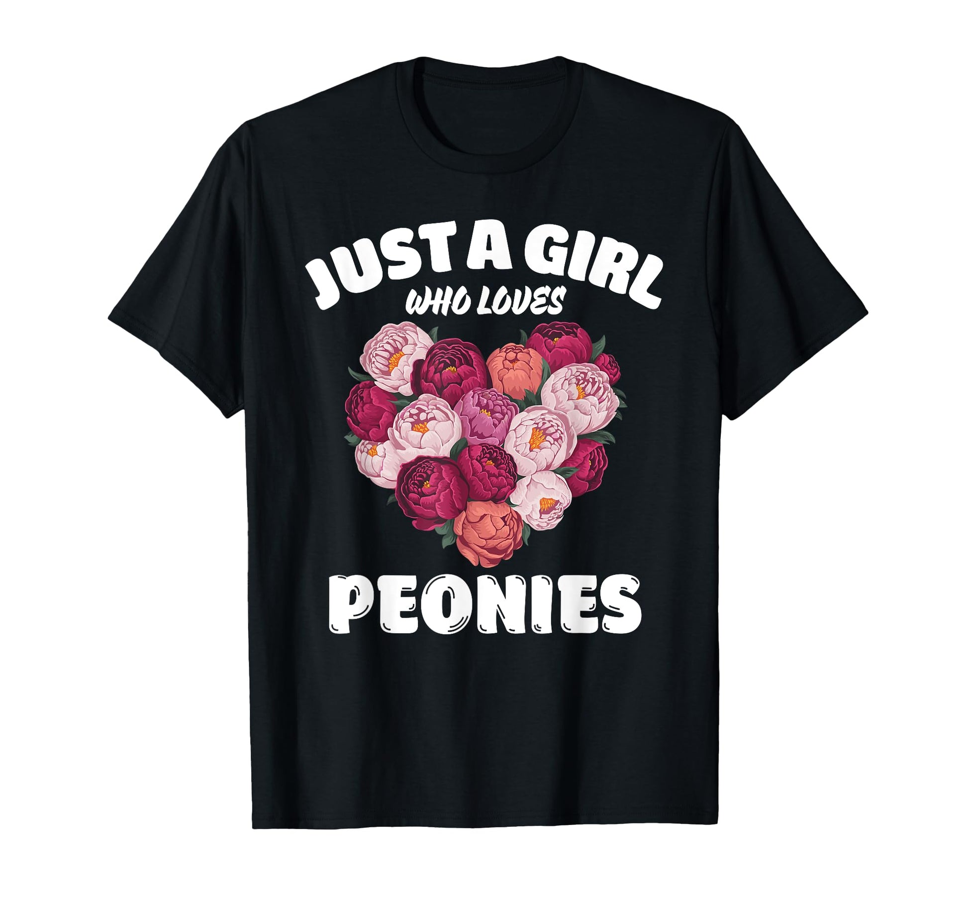Just Who Loves Peonies Peony Flowers T-Shirt - Minimalist Print Men Women - T-Shirt, Sweatshirt, Hoodie