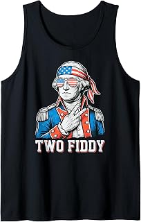 4th of July Two Fiddy George Washington 250 Funny Tank Top Unisex T-shirt, Sweatshirt, Hoodie, Long Sleeve Tee - T-Shirt, Sweatshirt, Hoodie
