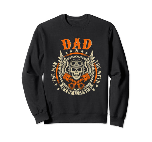 Biker Dad Motorcycles Biker Fathers Sweatshirt - Graphic Print Men Women - T-Shirt, Sweatshirt, Hoodie