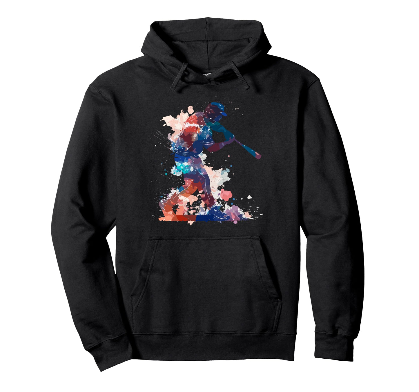 Paint Splash Baseball Player Coach Hoodie - Casual Everyday Wear Men Women - T-Shirt, Sweatshirt, Hoodie