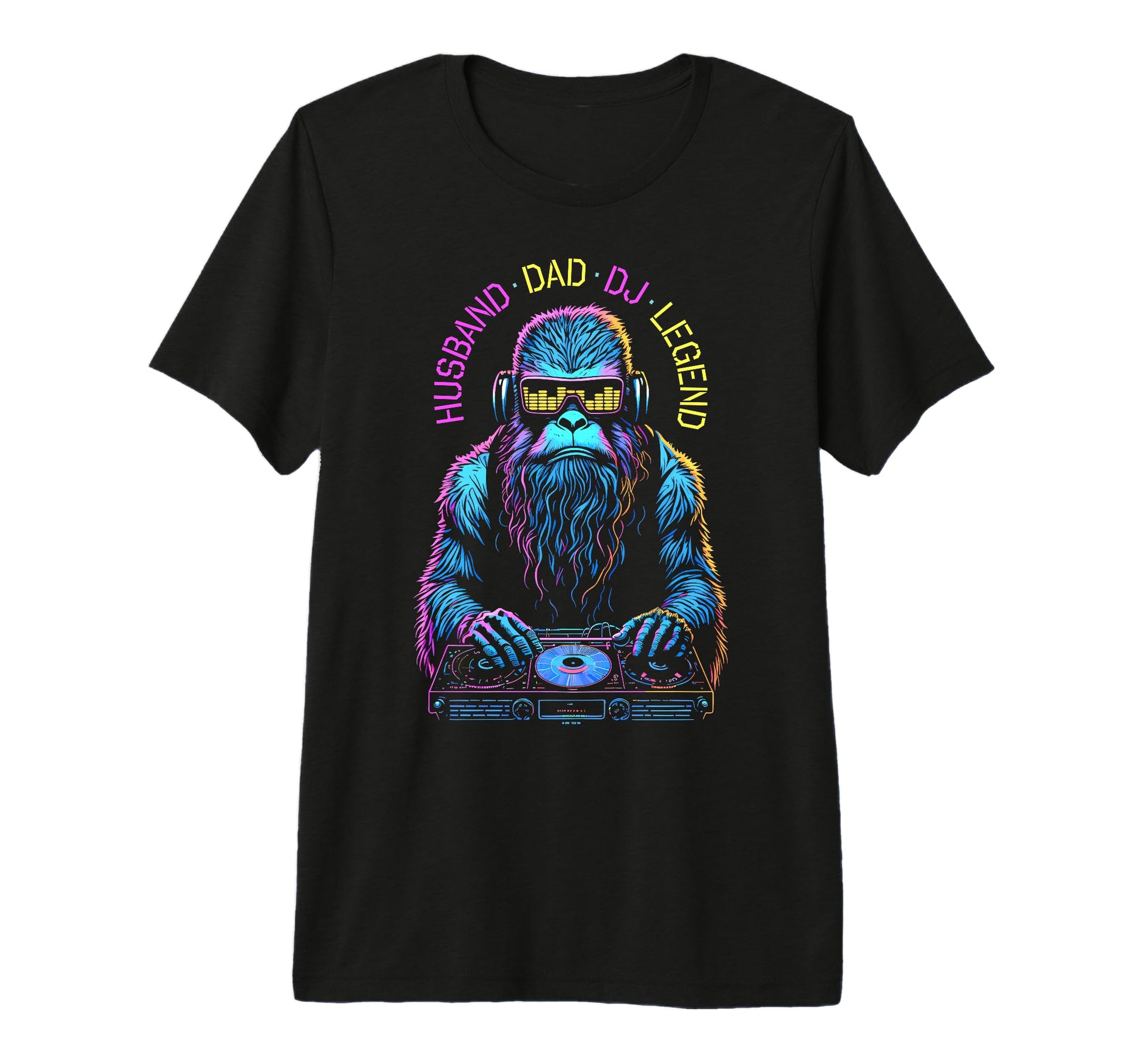 Husband Dad Dj Legend Bigfoot T-Shirt - Trendy Graphic for Adults - T-Shirt, Sweatshirt, Hoodie