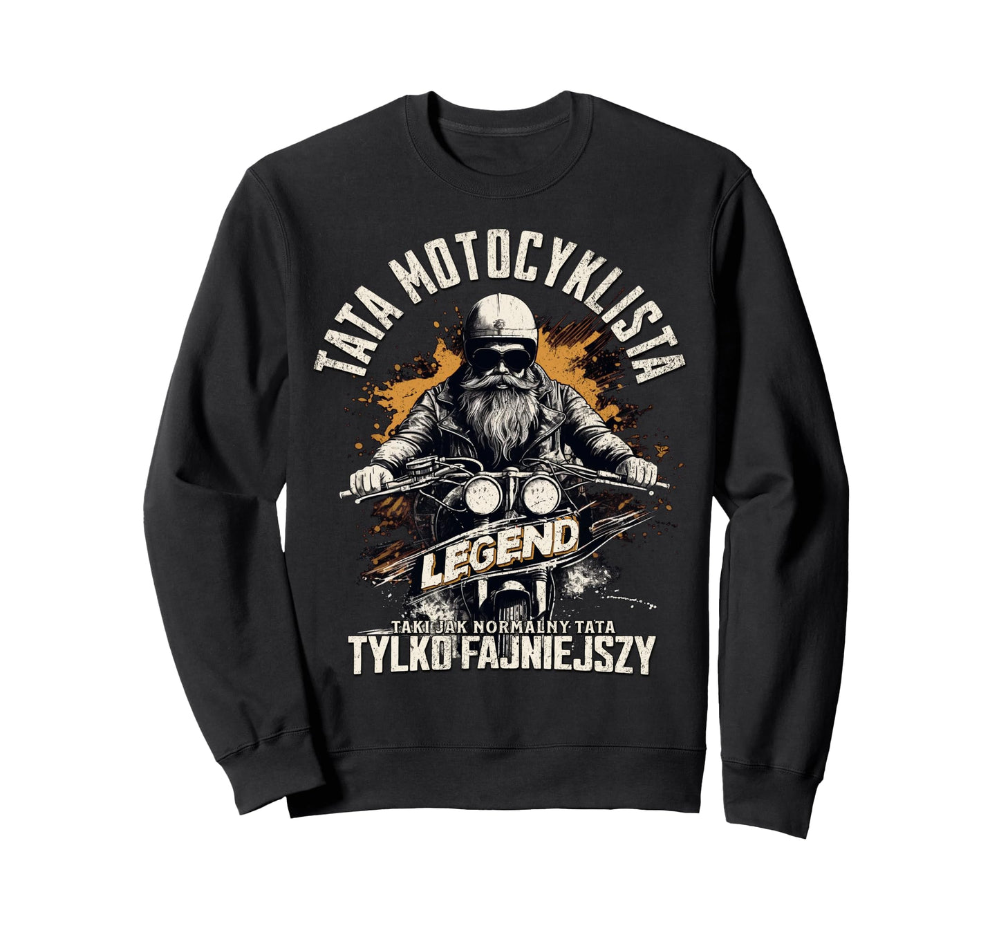 Polish Biker Dad Tata Sweatshirt - Minimalist Print for Adults - T-Shirt, Sweatshirt, Hoodie