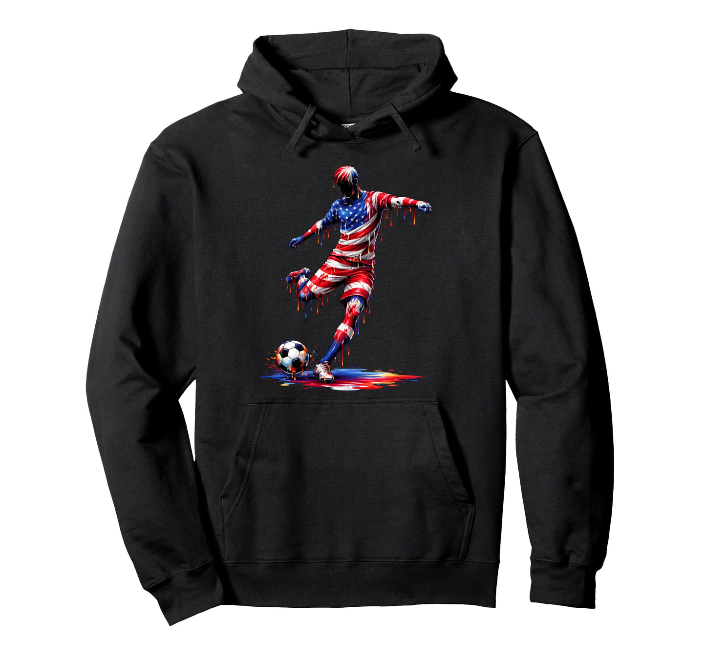 Soccer Drip American Flag 4Th July Hoodie - Fun Novelty Design Unisex - T-Shirt, Sweatshirt, Hoodie