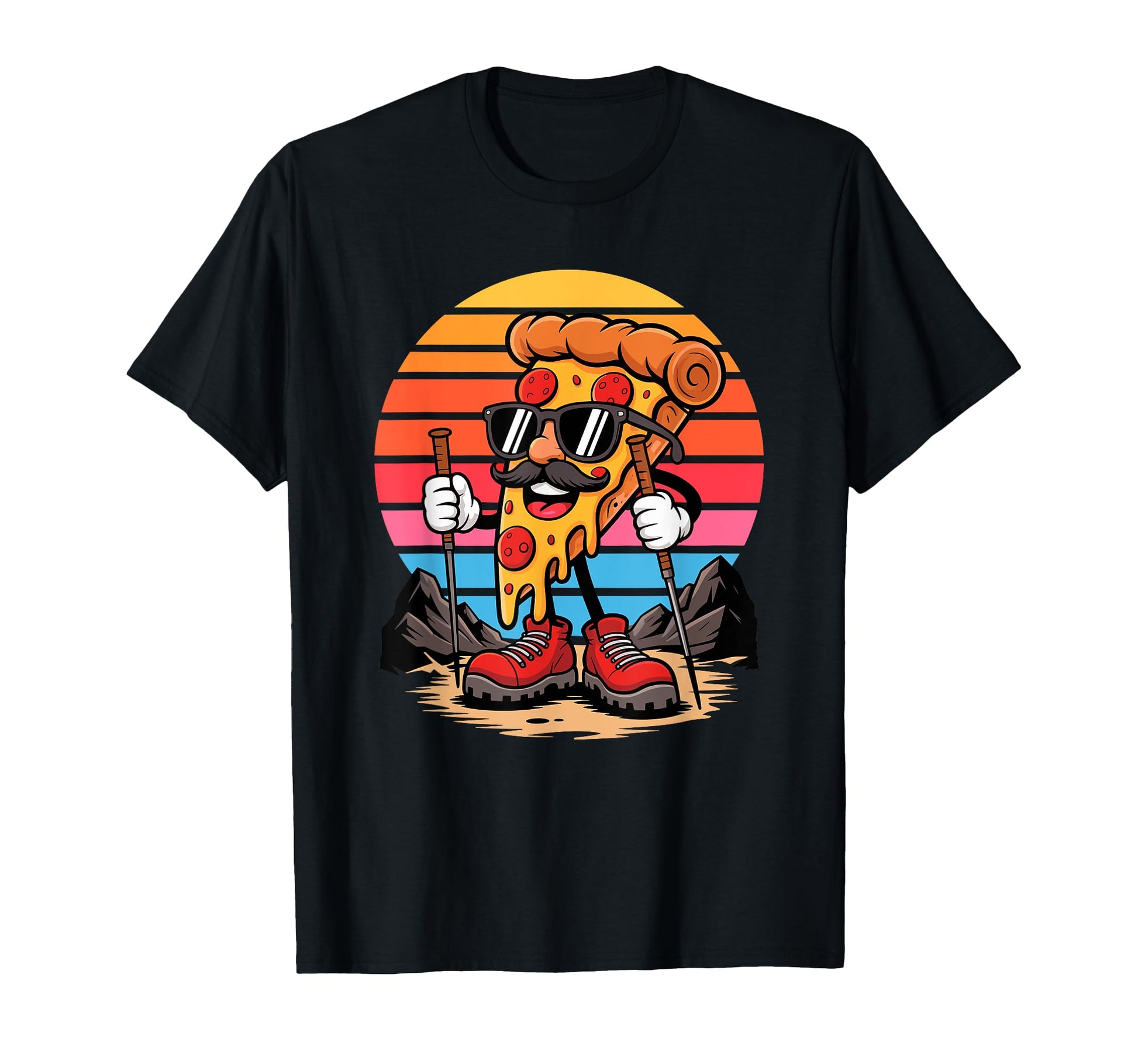 Hiker Pizza Slice Dad Sunglasses T-Shirt - Novelty Apparel for Adults - T-Shirt, Sweatshirt, Hoodie
