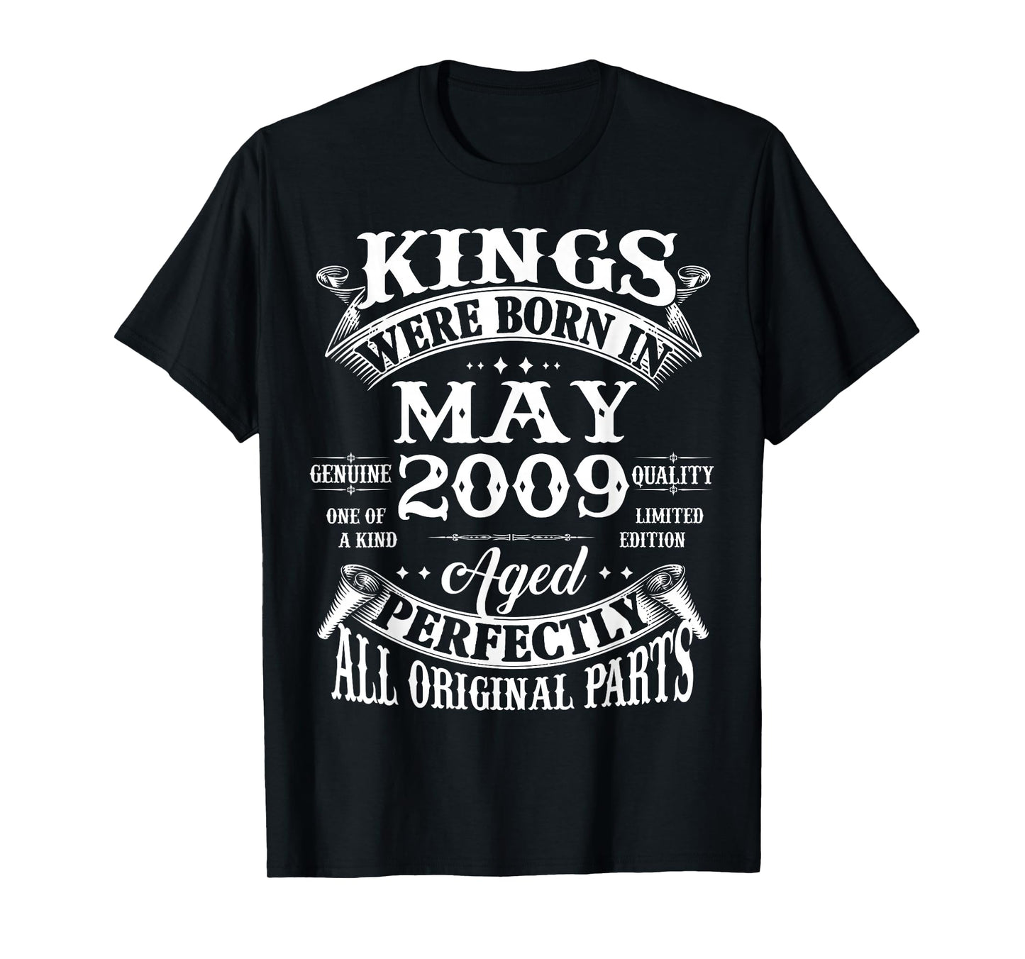 17Th Birthday Gift Kings Born May 2009 17 T-Shirt - Unique Graphic Unisex - T-Shirt, Sweatshirt, Hoodie