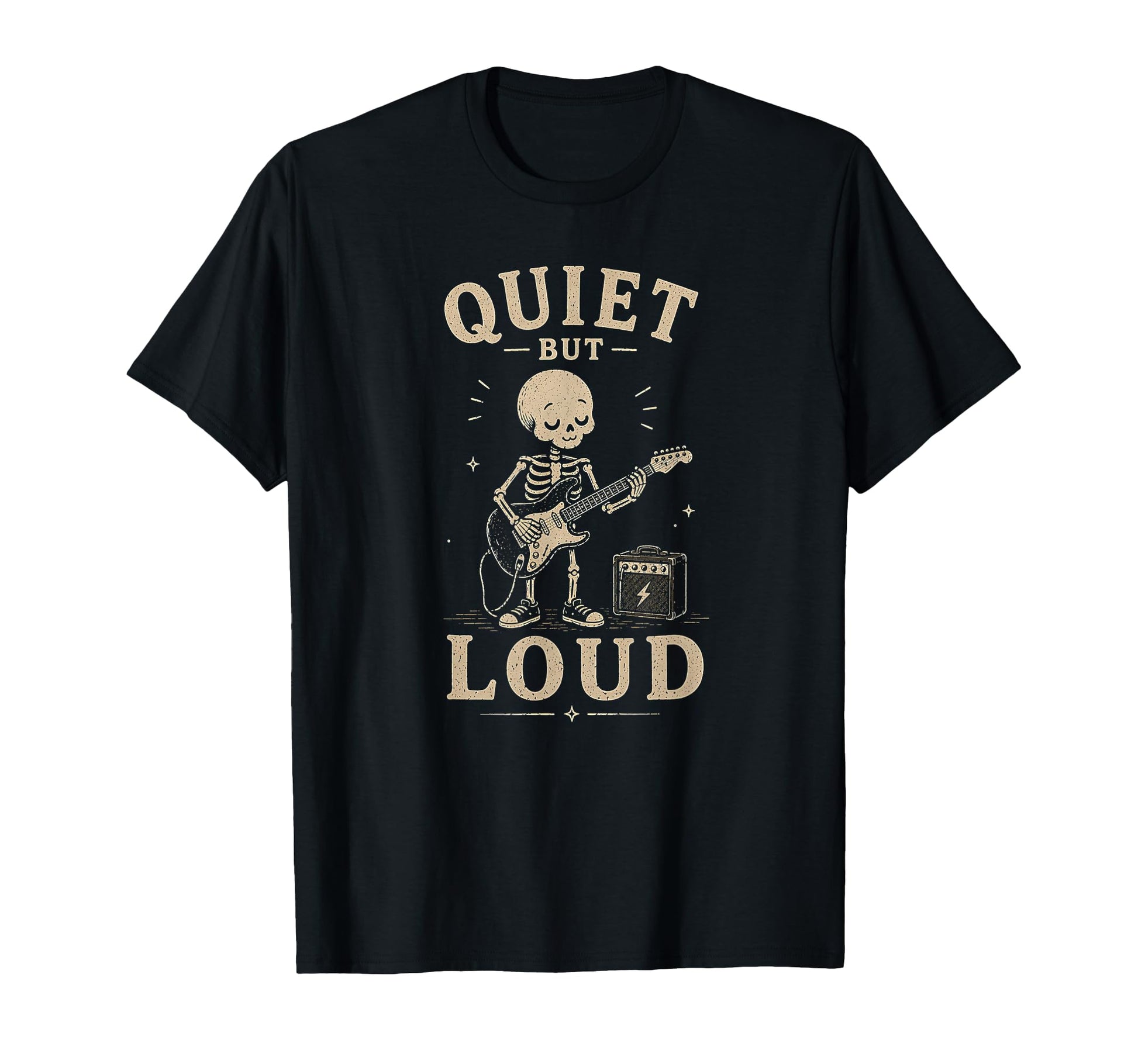 Quiet But Loud Funny Guitar Player T-Shirt - Minimalist Print Men Women - T-Shirt, Sweatshirt, Hoodie