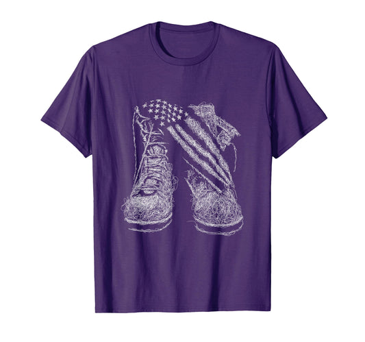 Army Boots Usa Flag Boots T-Shirt - Casual Everyday Wear Men Women - T-Shirt, Sweatshirt, Hoodie