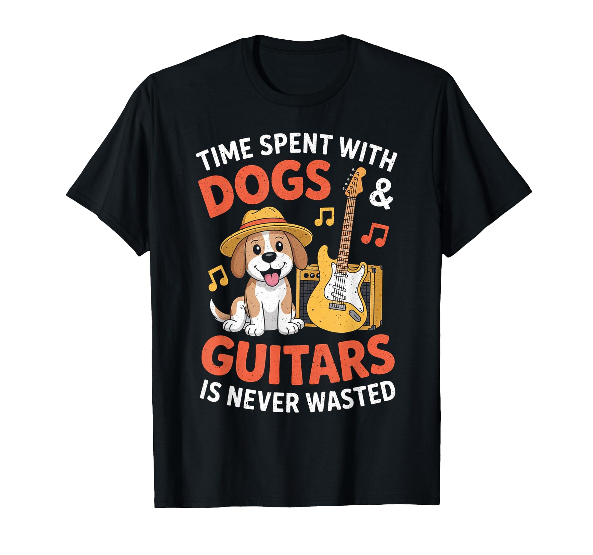 Time Spent Dog And Guitars Is Never T-Shirt - Streetwear Style for Adults - T-Shirt, Sweatshirt, Hoodie