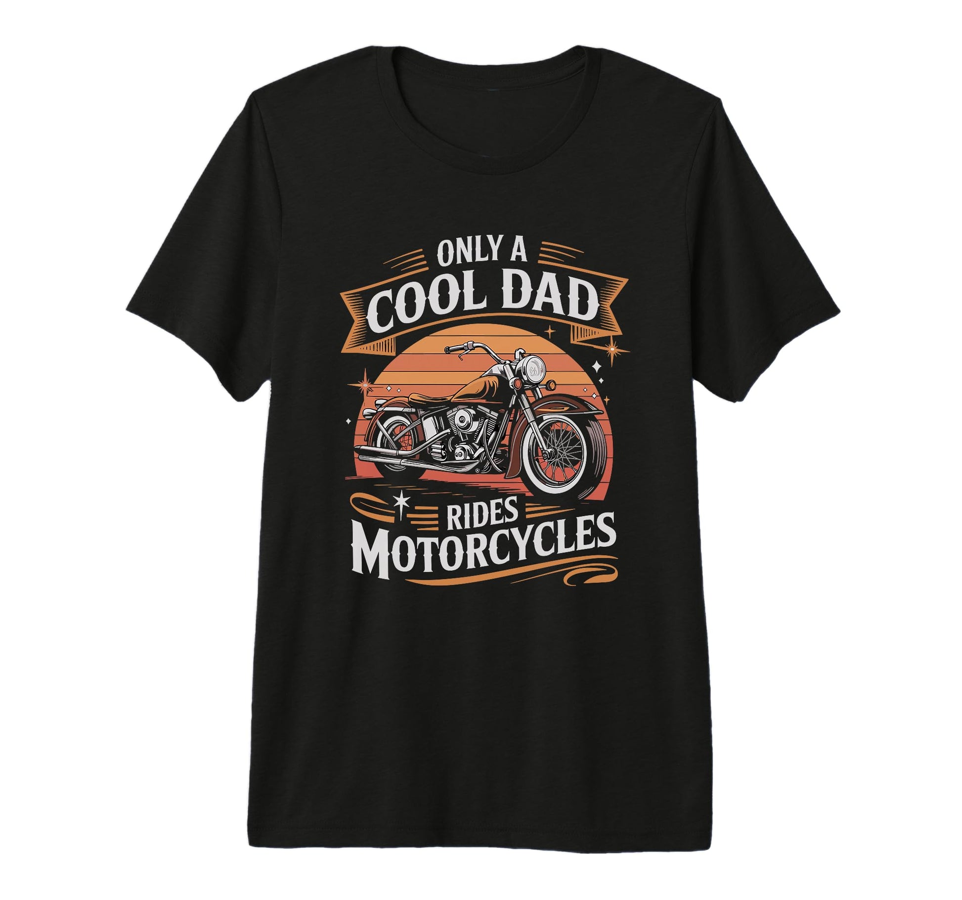 Dad Rides Motorcycles Biker Father Tri T-Shirt - Unique Graphic for Adults - T-Shirt, Sweatshirt, Hoodie