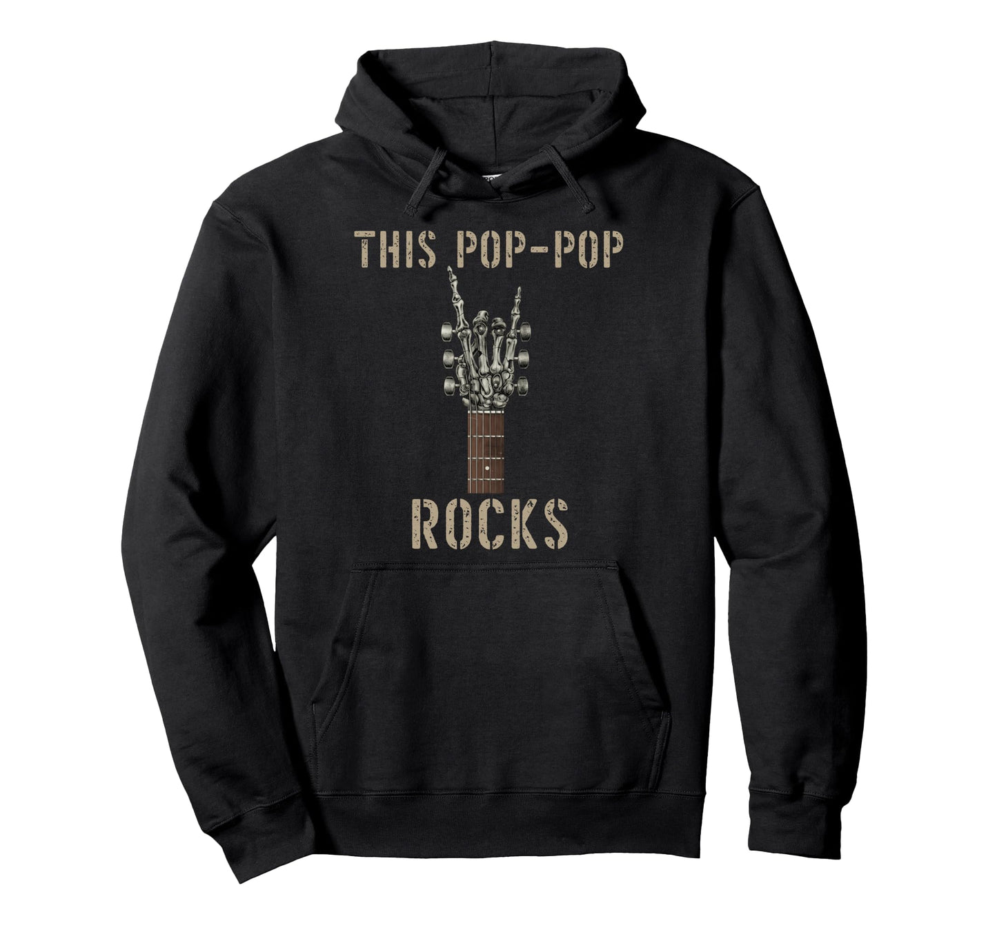 This Pop Pop Rocks Skeleton Hand Rock Music Hoodie - Trendy Graphic Unisex - T-Shirt, Sweatshirt, Hoodie