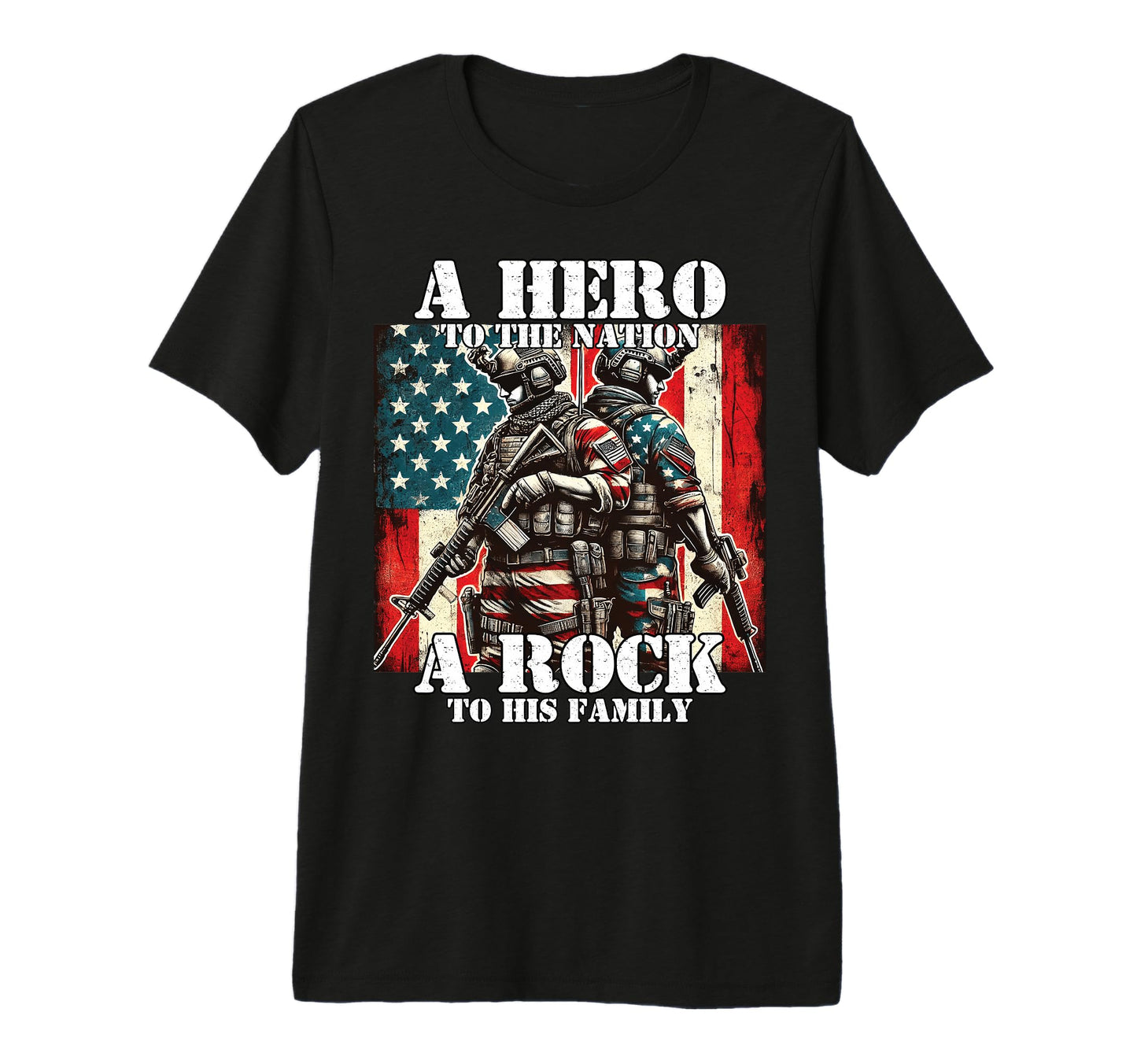 Hero To Nation Rock To His Family T-Shirt - Custom Art Print Unisex - T-Shirt, Sweatshirt, Hoodie
