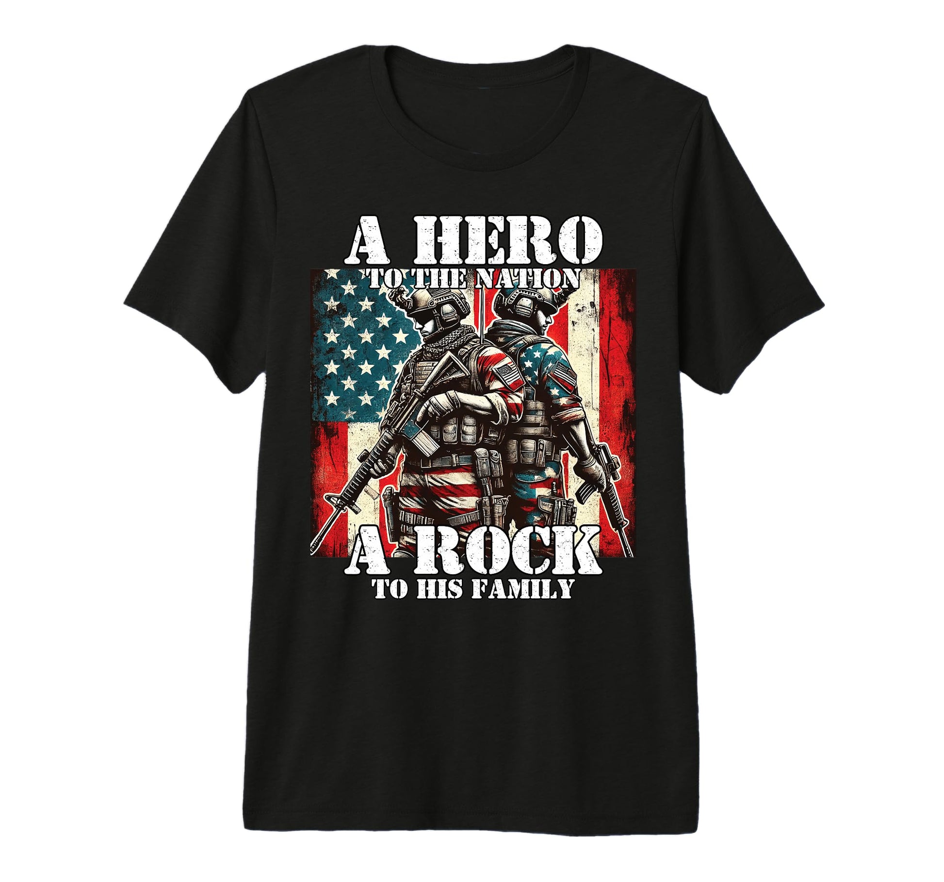 Hero To Nation Rock To His Family T-Shirt - Custom Art Print Unisex - T-Shirt, Sweatshirt, Hoodie