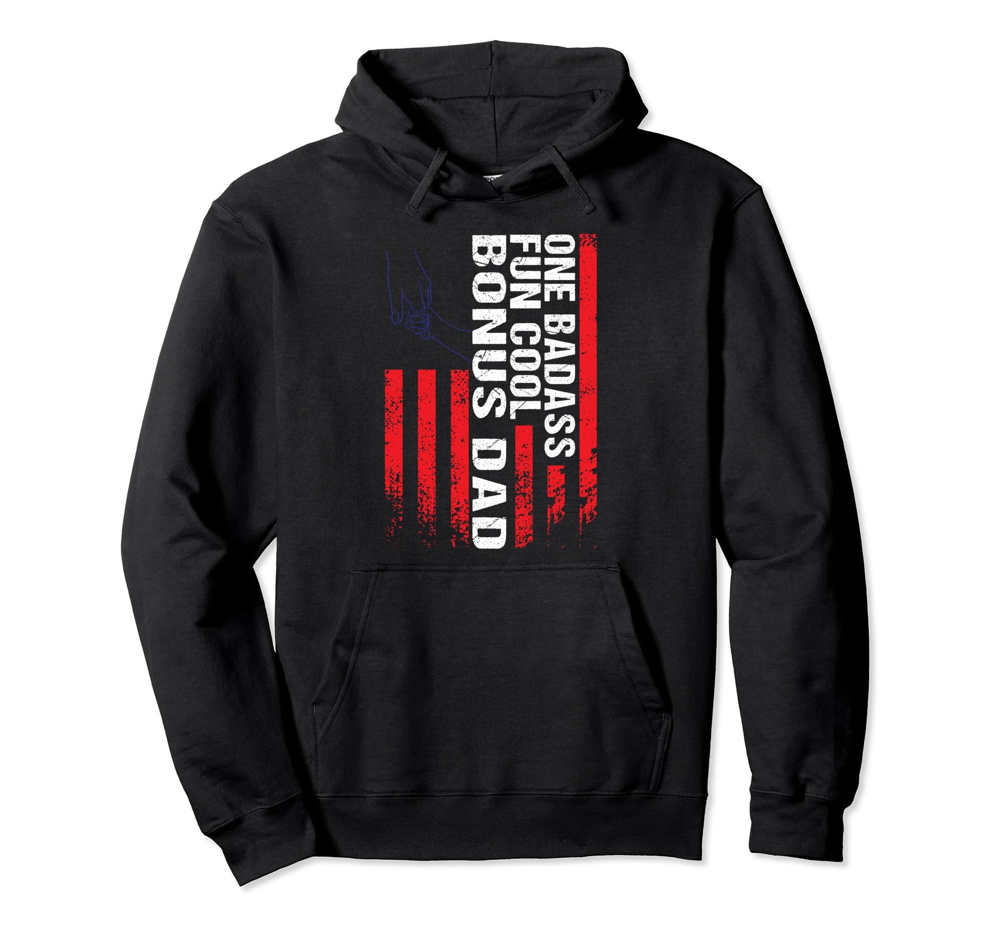 One Fun Bonus Dad Step Father Hoodie - Graphic Print Men Women - T-Shirt, Sweatshirt, Hoodie