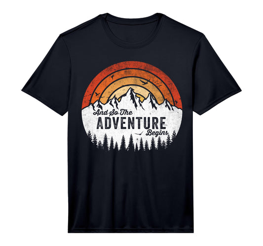 Adventure Begins Camping Family T-Shirt - Aesthetic Graphic Unisex - T-Shirt, Sweatshirt, Hoodie