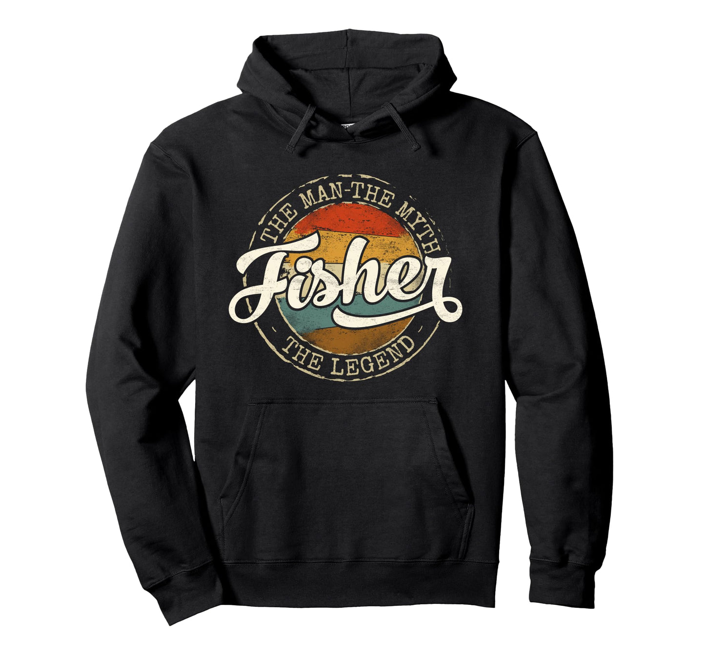 Fisher Myth Legend Stamp Fishing Hoodie - Aesthetic Graphic Unisex - T-Shirt, Sweatshirt, Hoodie