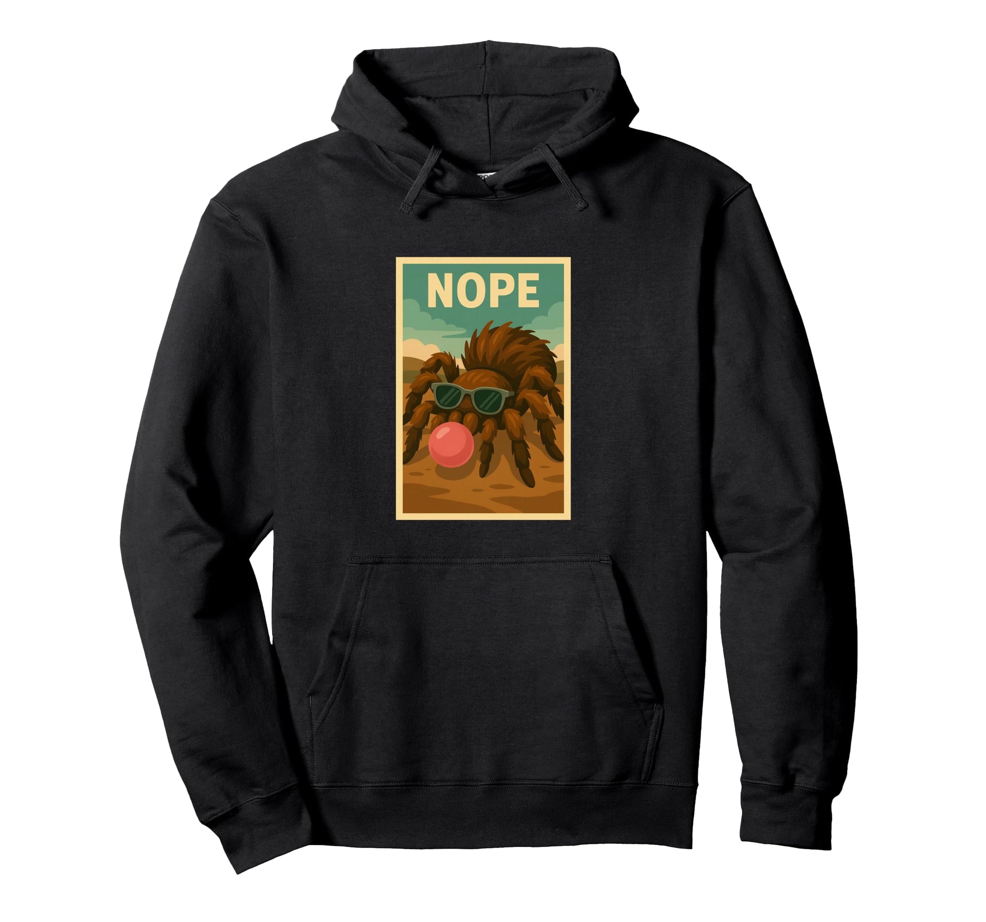 Tarantula Nope Chewing Gum Bubble Pop Art Hoodie - Novelty Apparel Unisex - T-Shirt, Sweatshirt, Hoodie