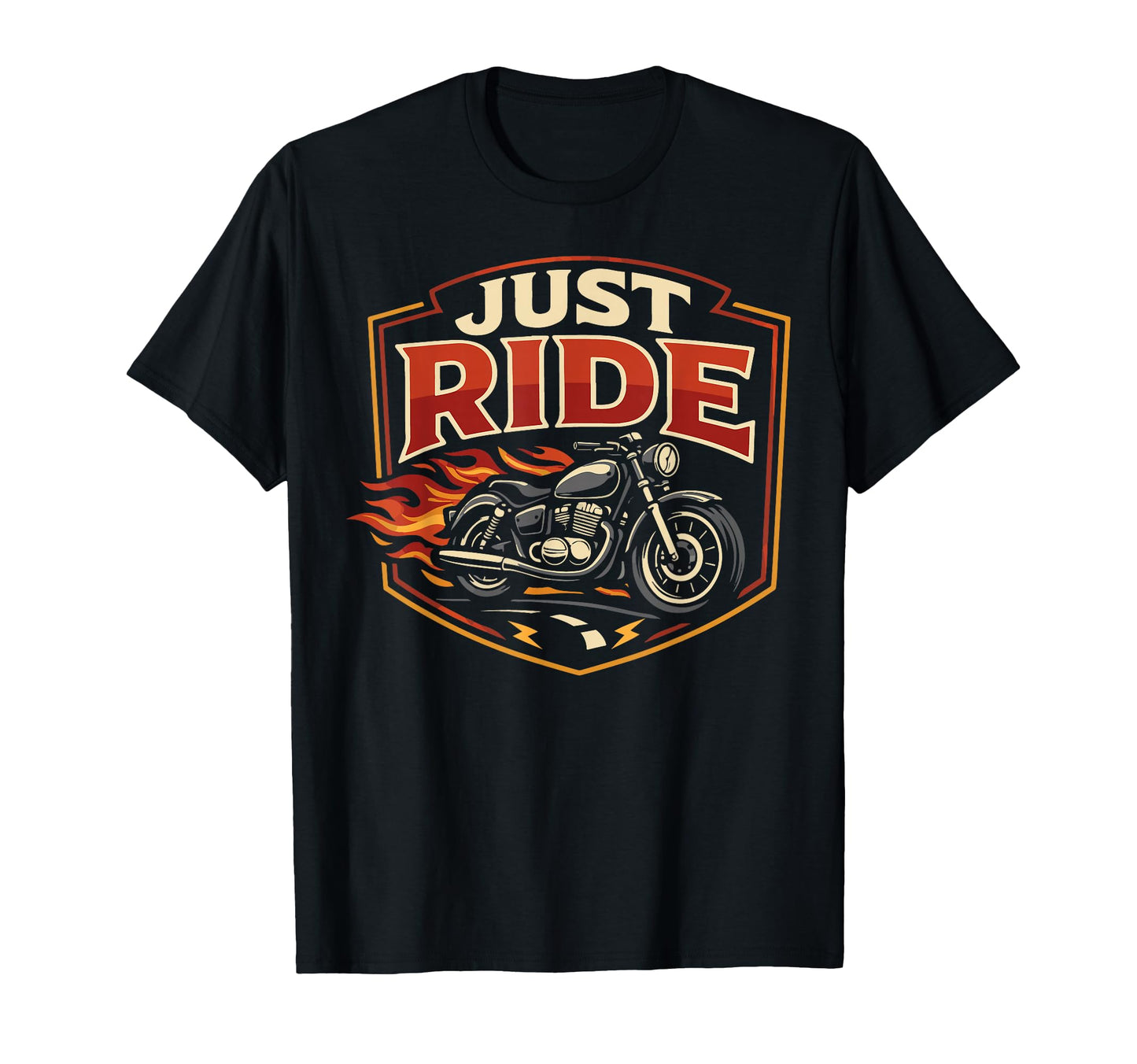 Motorcycle Biker Just Ride T-Shirt - Minimalist Print Men Women - T-Shirt, Sweatshirt, Hoodie