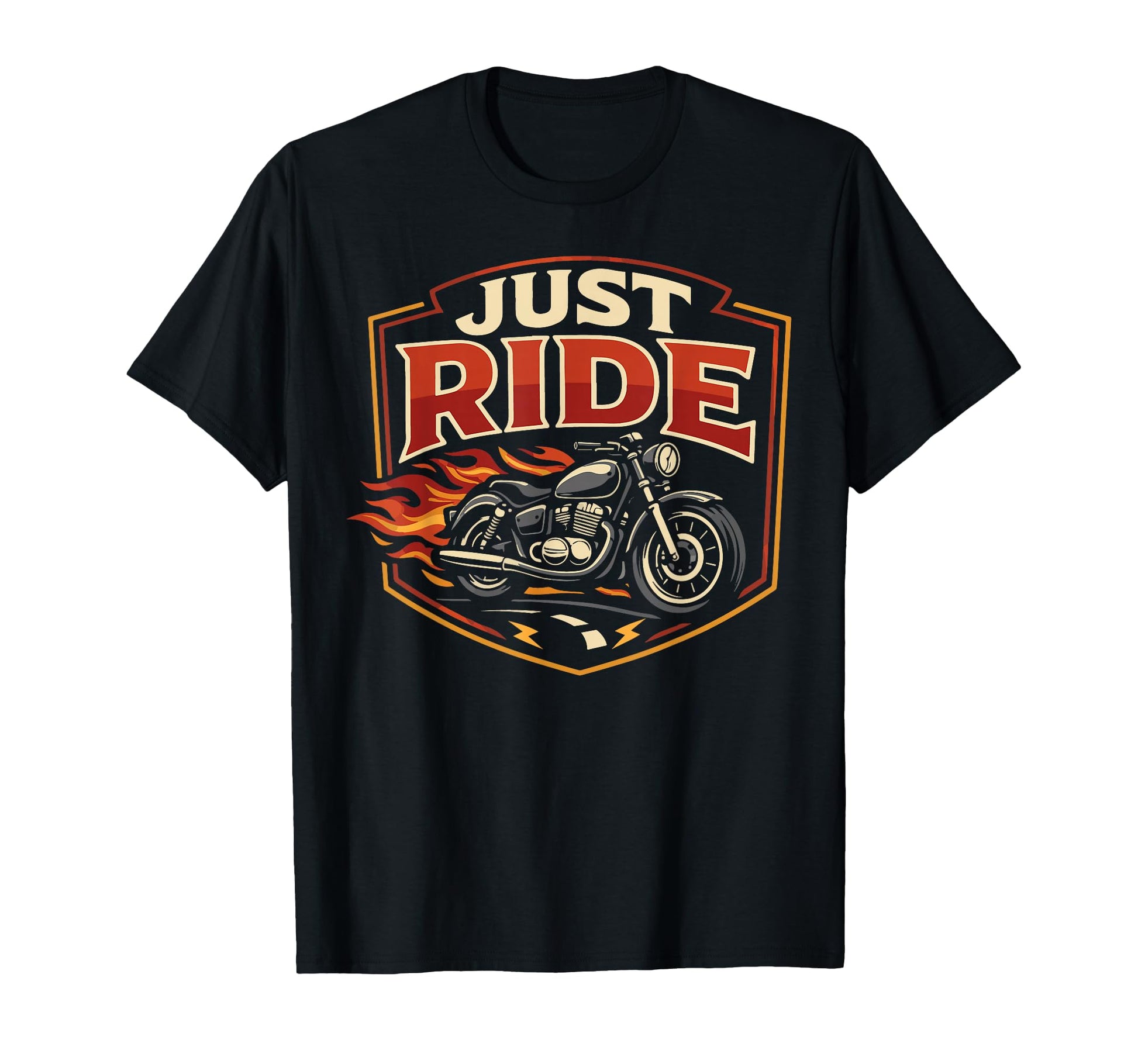 Motorcycle Biker Just Ride T-Shirt - Minimalist Print Men Women - T-Shirt, Sweatshirt, Hoodie
