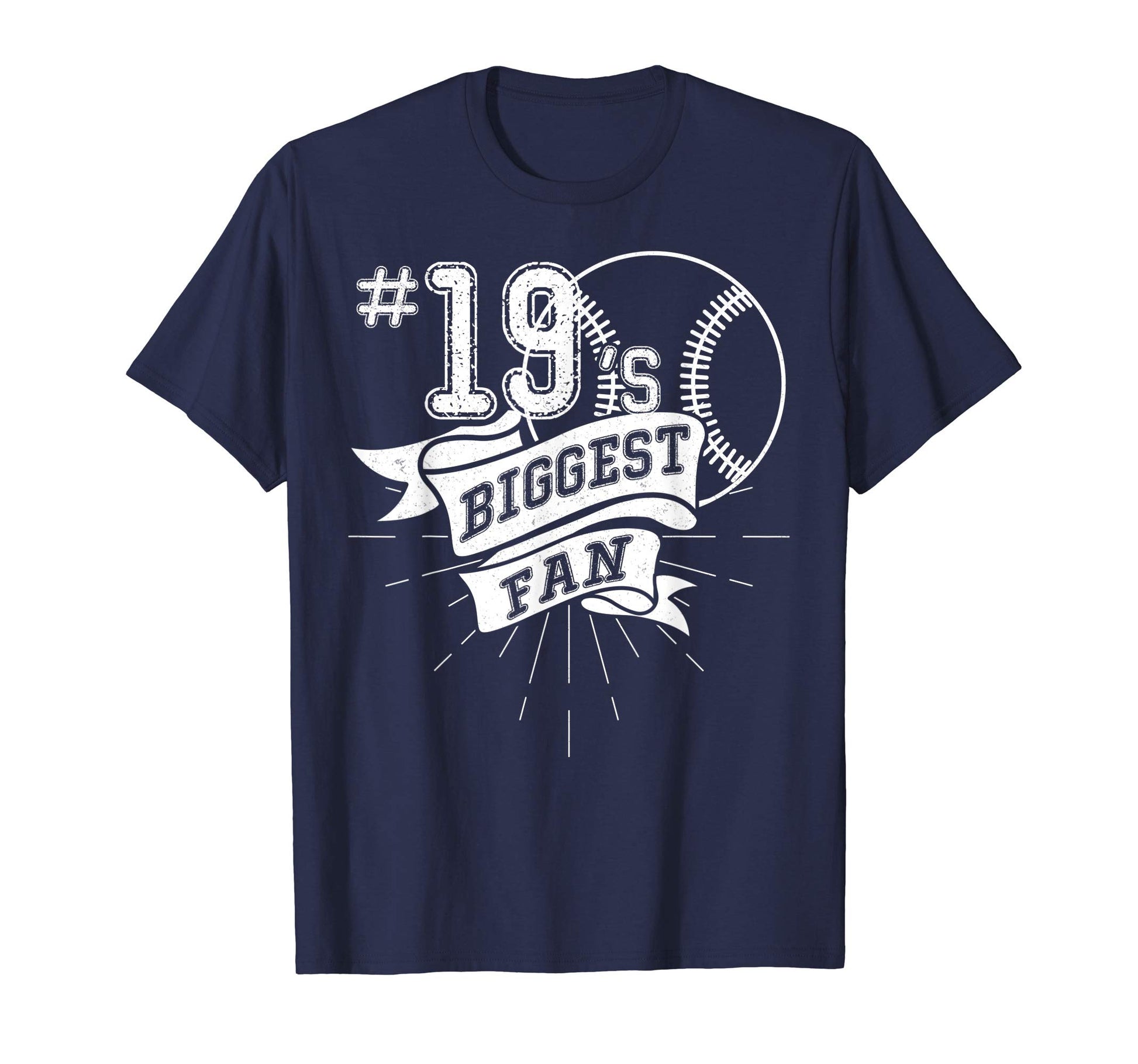 Biggest Fan Baseball Player Number 19 T-Shirt - Aesthetic Graphic Unisex - T-Shirt, Sweatshirt, Hoodie
