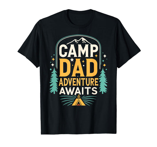 Camping Dad Adventure Awaits Camping T-Shirt - Trendy Graphic for Adults - T-Shirt, Sweatshirt, Hoodie