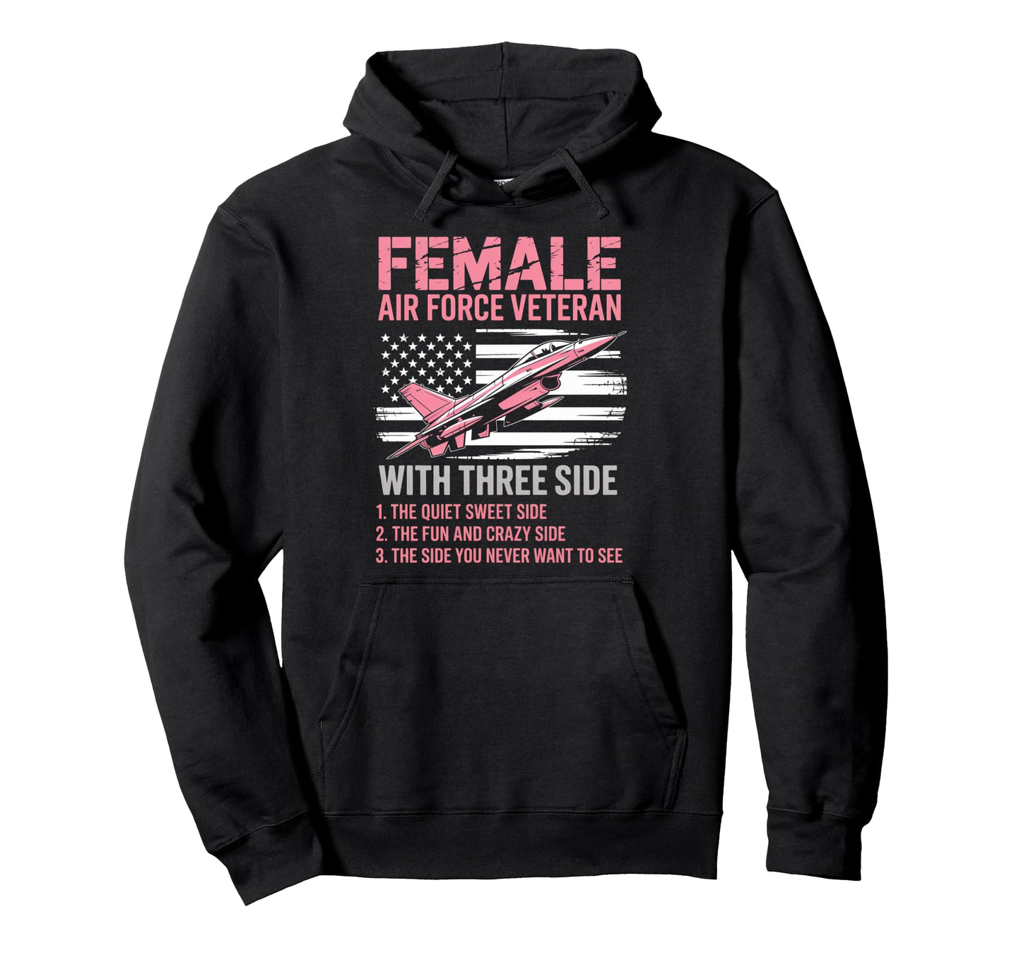 Female Air Force American Patriotic Hoodie - Graphic Print Men Women - T-Shirt, Sweatshirt, Hoodie