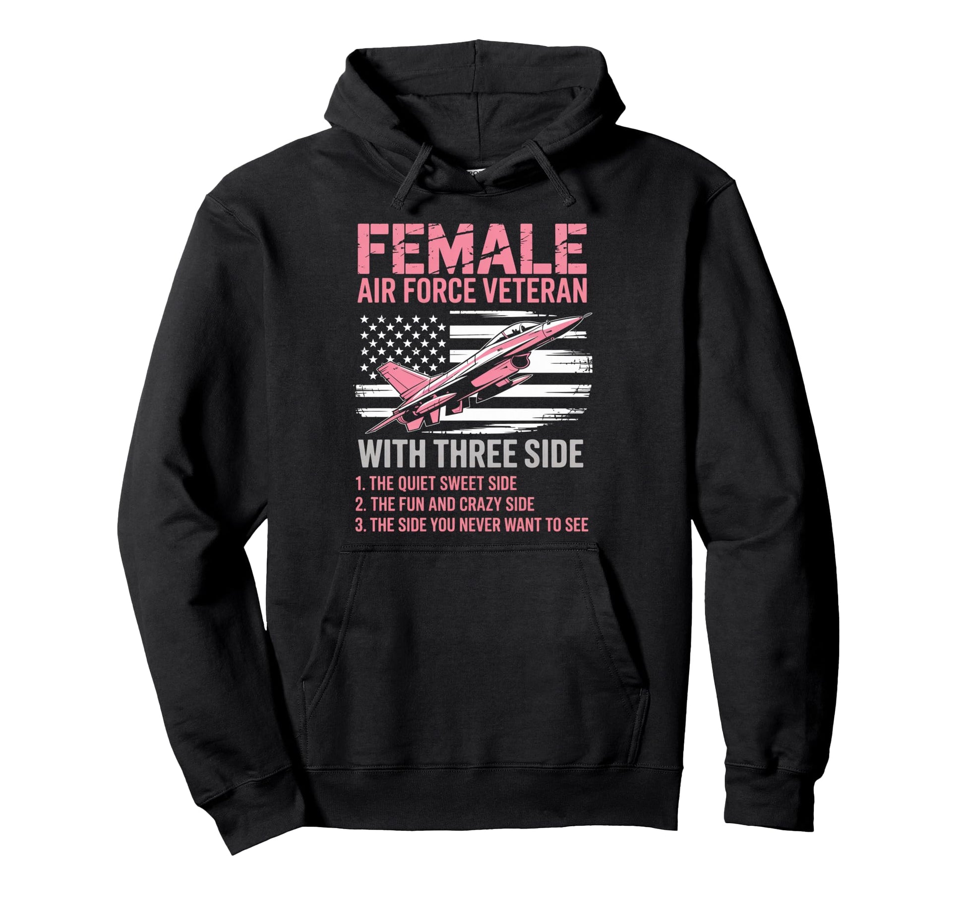 Female Air Force American Patriotic Hoodie - Graphic Print Men Women - T-Shirt, Sweatshirt, Hoodie