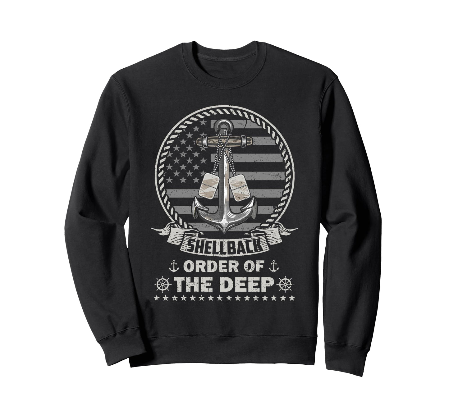 Shellback Order Deep Flag Us Sailor Sweatshirt - Aesthetic Graphic Unisex - T-Shirt, Sweatshirt, Hoodie