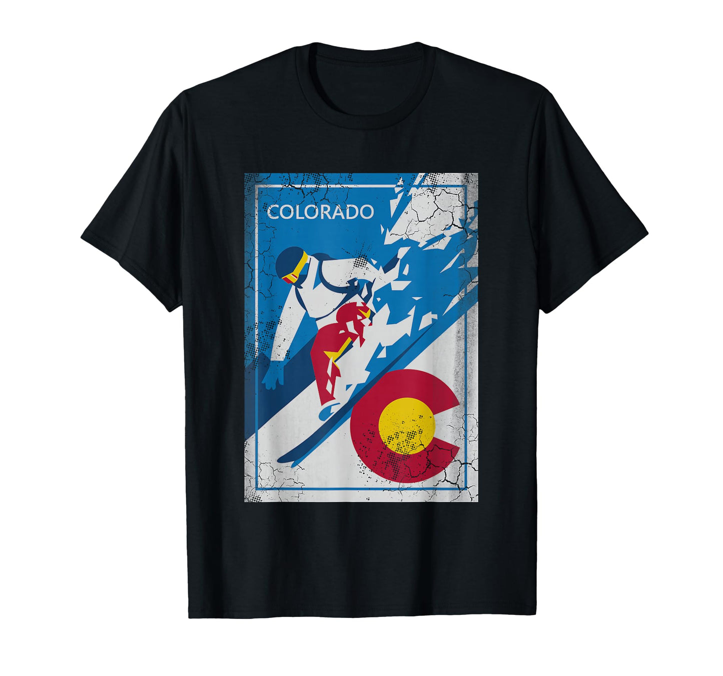 Colorado Flag Snowboard Snowboards T-Shirt - Aesthetic Graphic for Adults - T-Shirt, Sweatshirt, Hoodie
