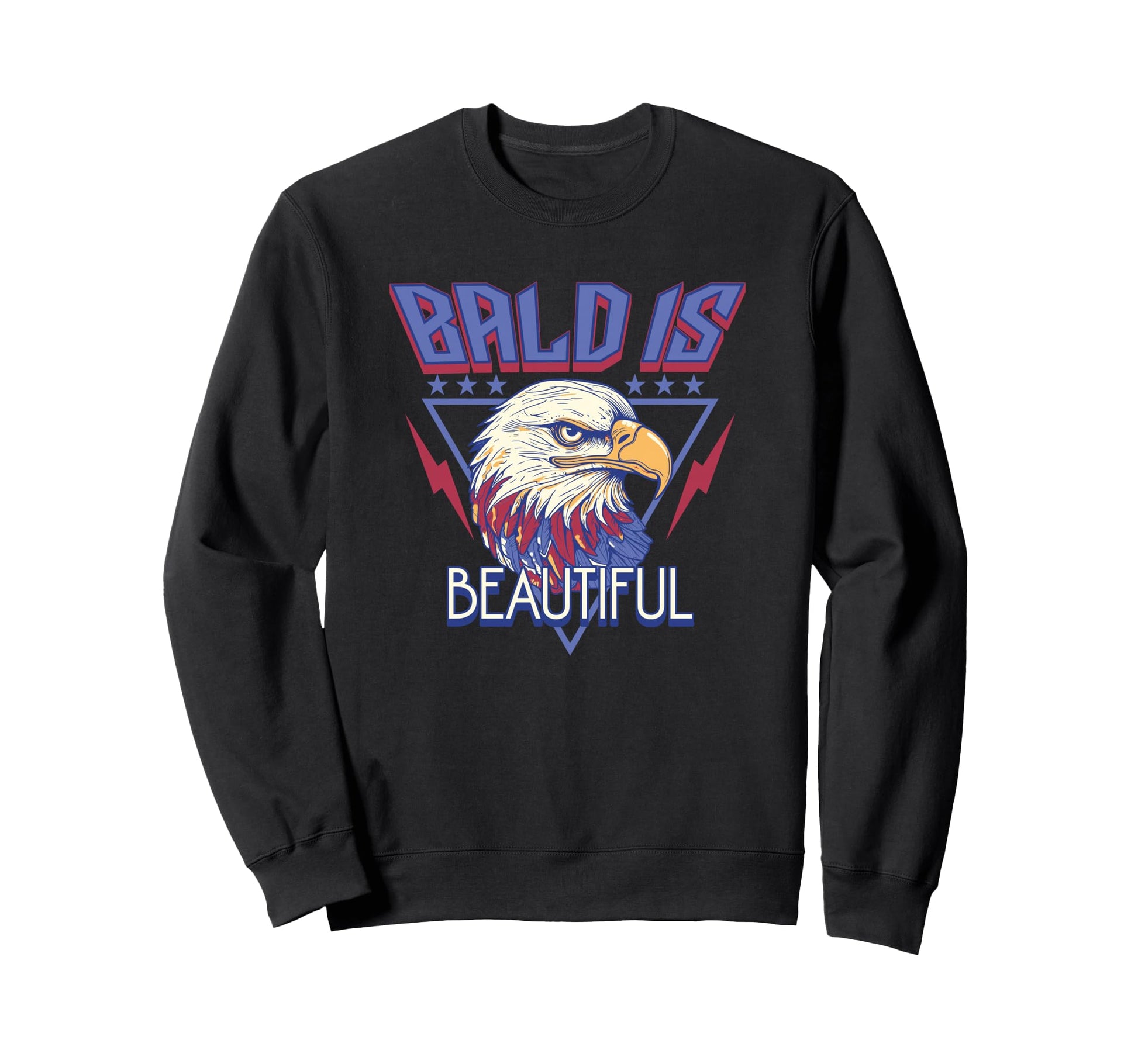 Bald Is Beautiful Funny Patriotic Sweatshirt - Minimalist Print for Adults - T-Shirt, Sweatshirt, Hoodie