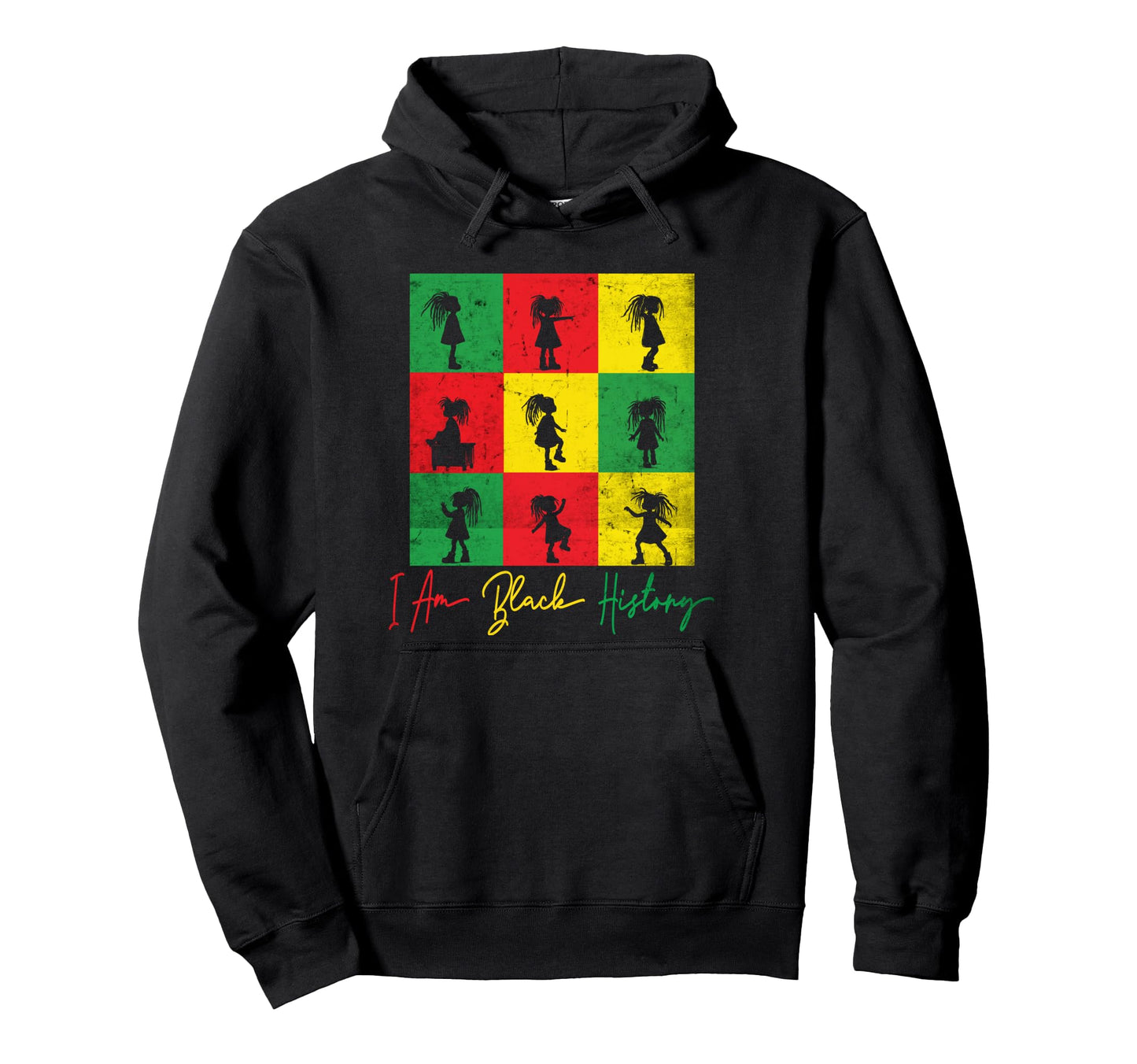 I Am Black History Afro Dreadlocks Pop Hoodie - Graphic Print for Adults - T-Shirt, Sweatshirt, Hoodie
