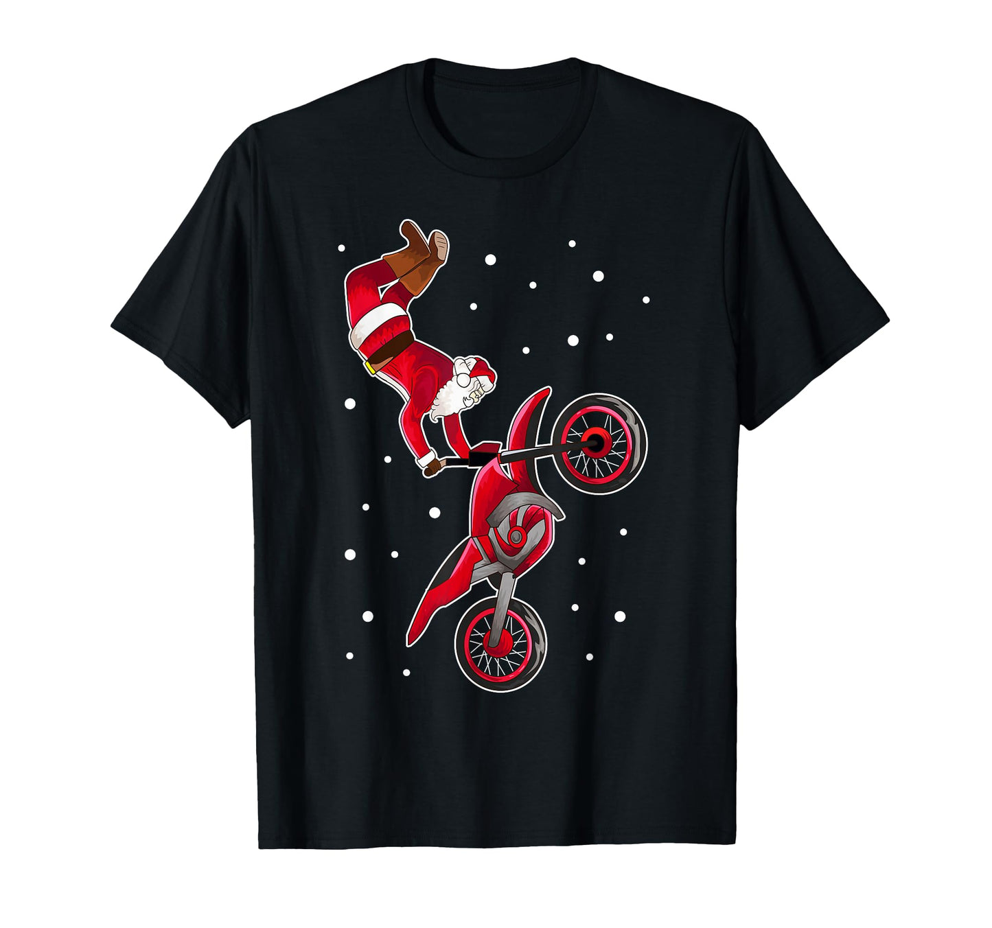 Motocross Santa Claus Dirt Bike Motor T-Shirt - Unique Graphic Men Women - T-Shirt, Sweatshirt, Hoodie