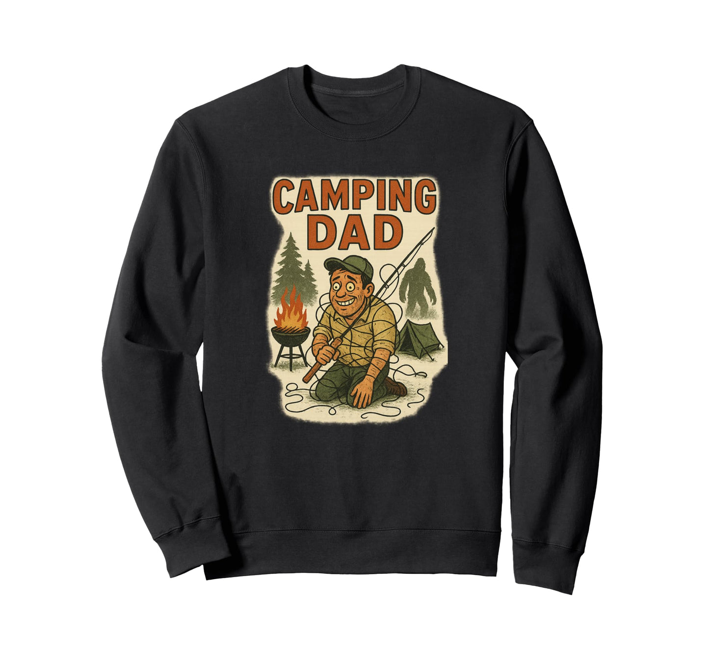 Camping Dad Sasquatch Outdoors Sweatshirt - Trendy Graphic Unisex - T-Shirt, Sweatshirt, Hoodie