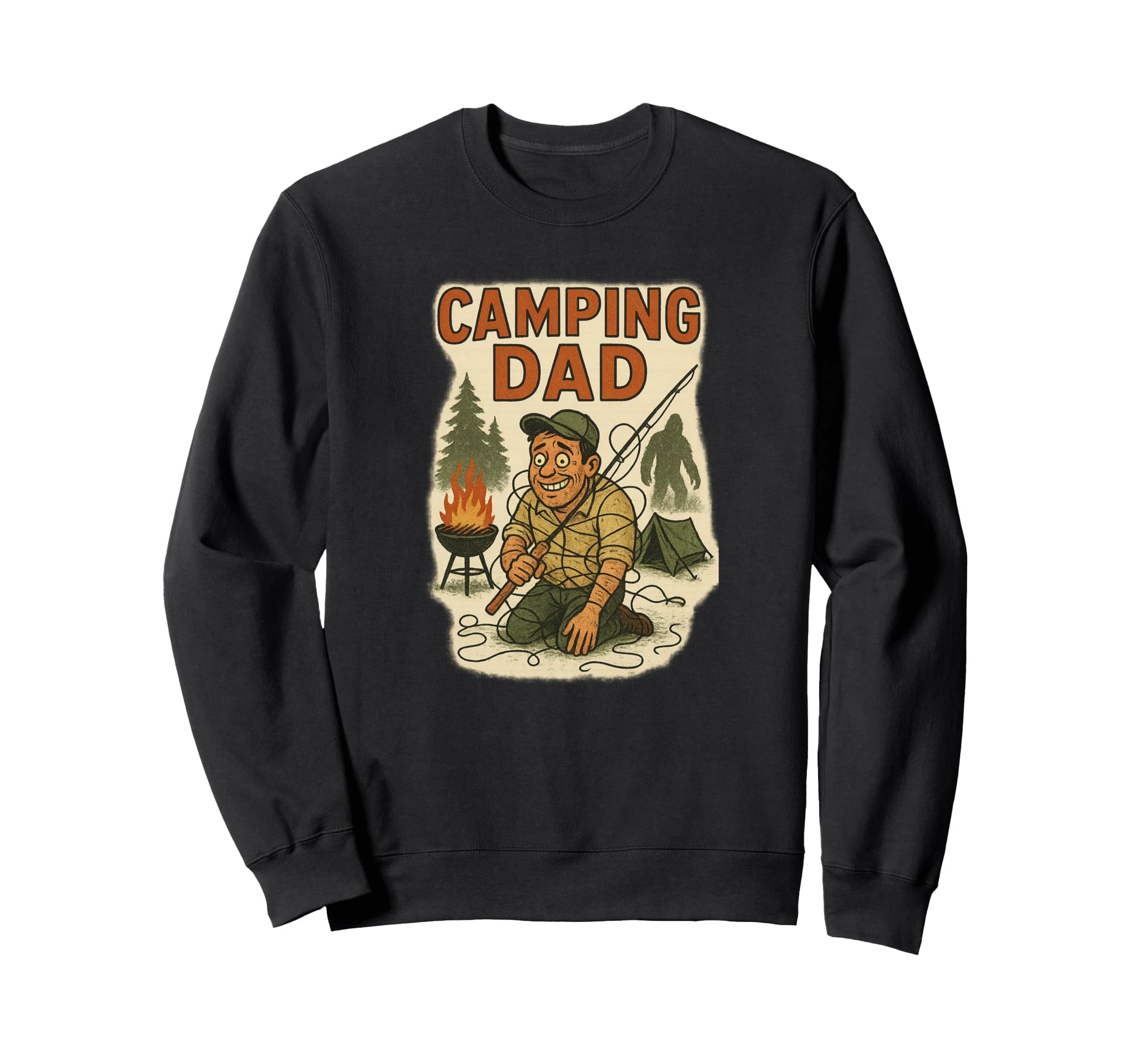 Camping Dad Sasquatch Outdoors Sweatshirt - Trendy Graphic Unisex - T-Shirt, Sweatshirt, Hoodie