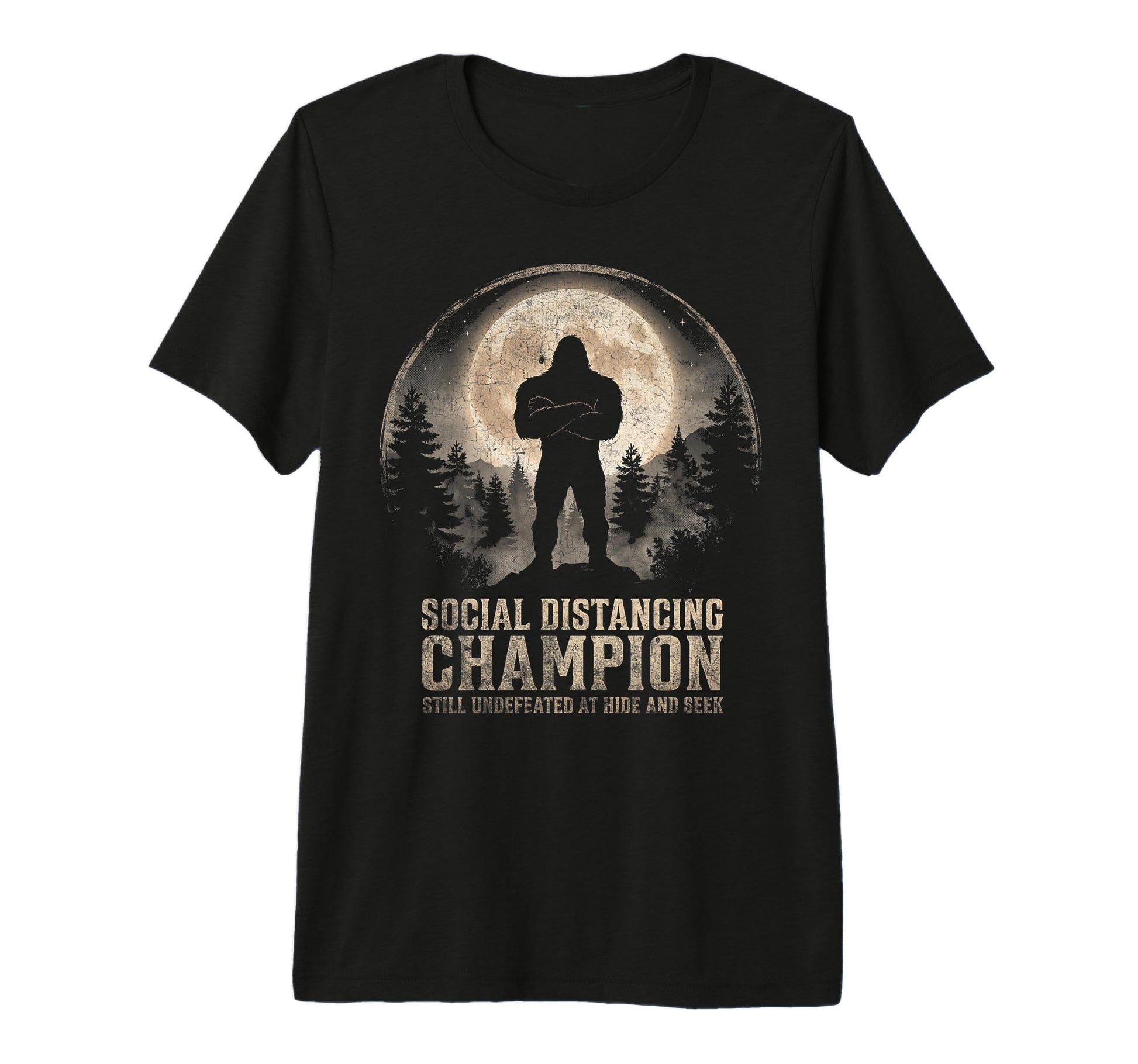 Bigfoot Hide And Seek Champion T-Shirt - Custom Art Print Men Women - T-Shirt, Sweatshirt, Hoodie