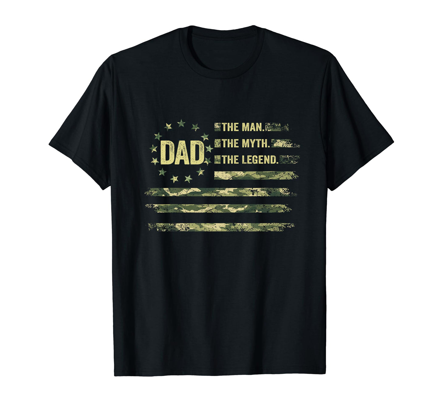 Dad Myth Legend Camo Us American Flag T-Shirt - Custom Art Print Unisex - T-Shirt, Sweatshirt, Hoodie