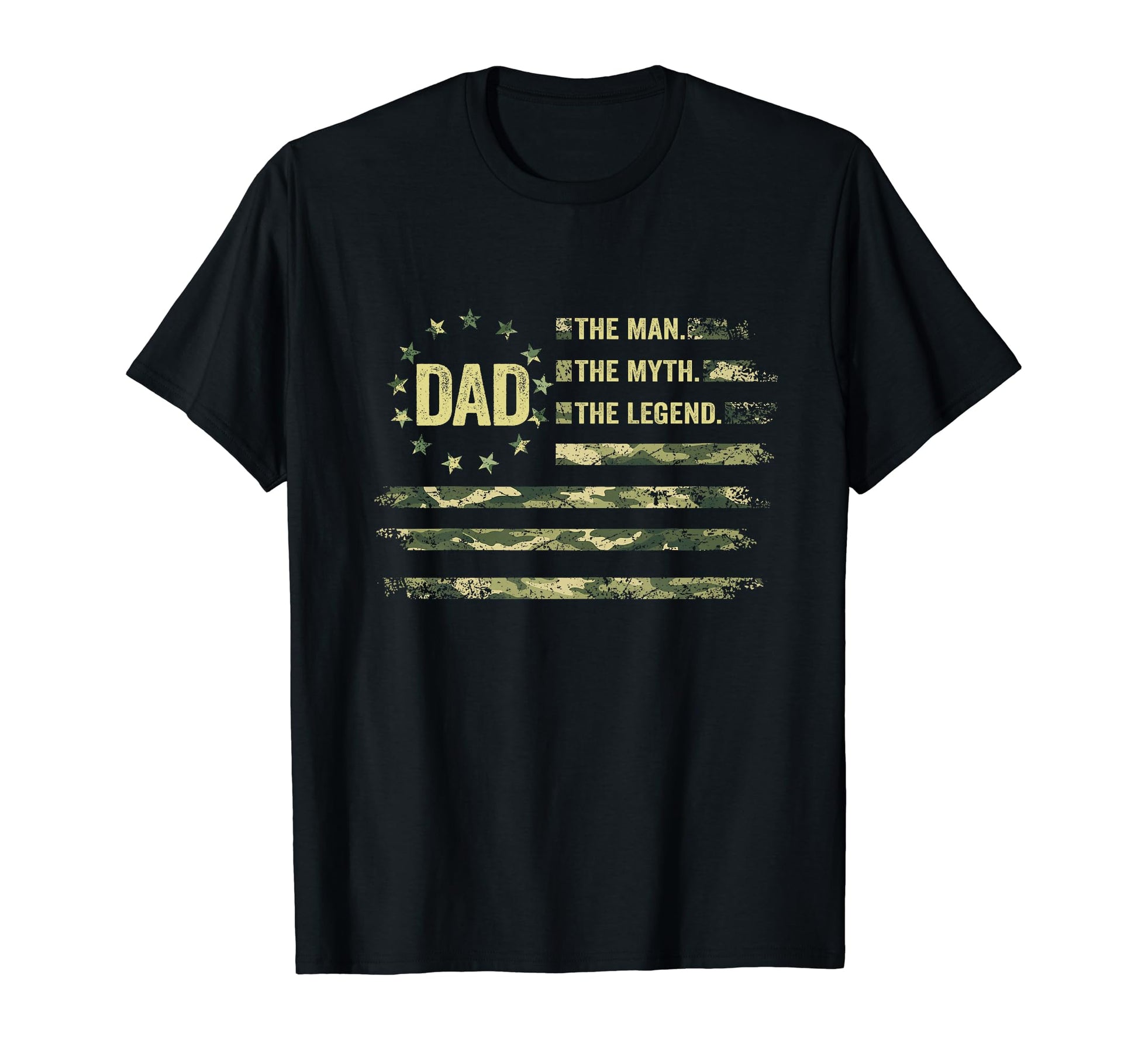 Dad Myth Legend Camo Us American Flag T-Shirt - Custom Art Print Unisex - T-Shirt, Sweatshirt, Hoodie