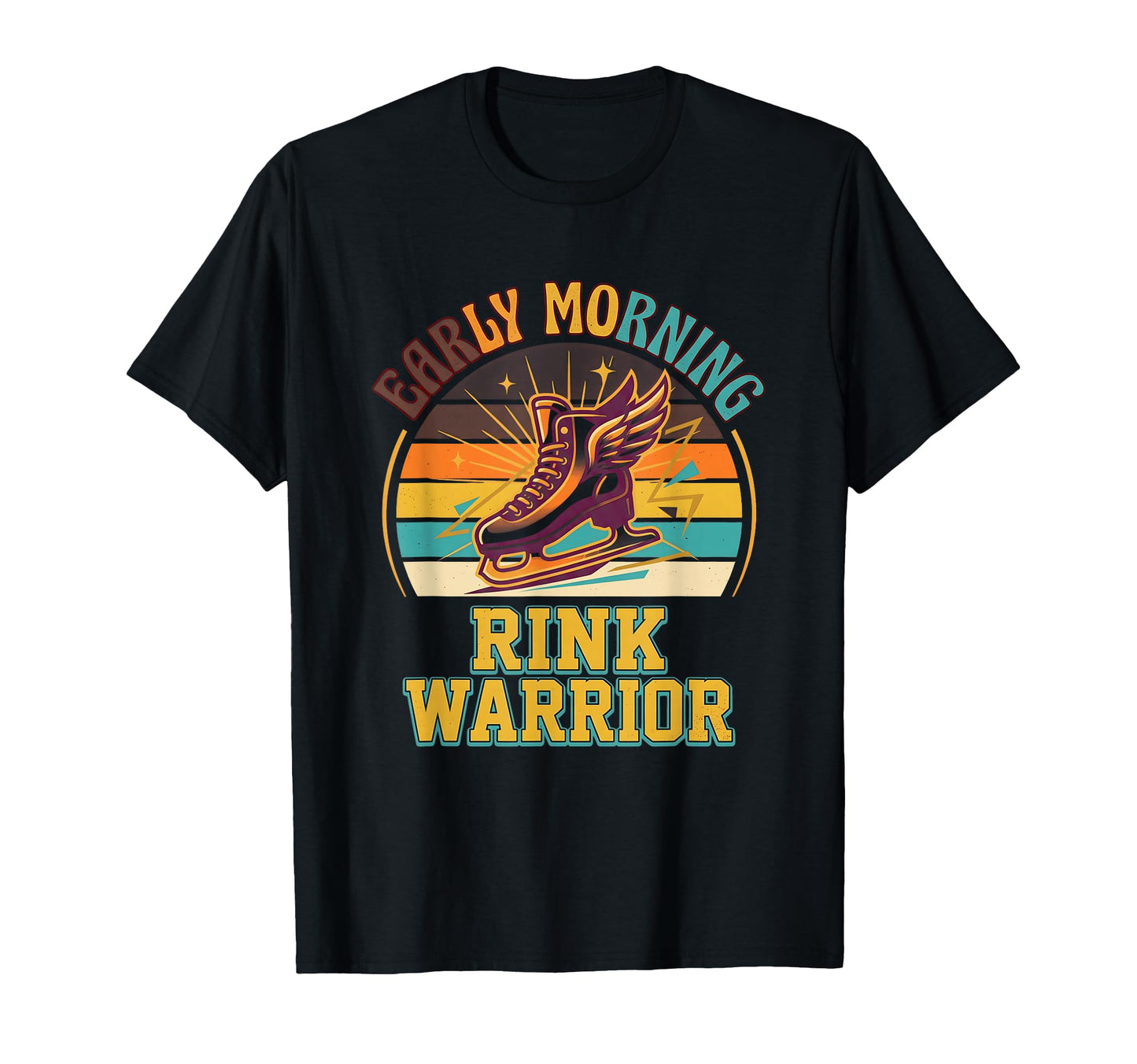 Early Morning Rink Warrior Skates T-Shirt - Aesthetic Graphic for Adults - T-Shirt, Sweatshirt, Hoodie