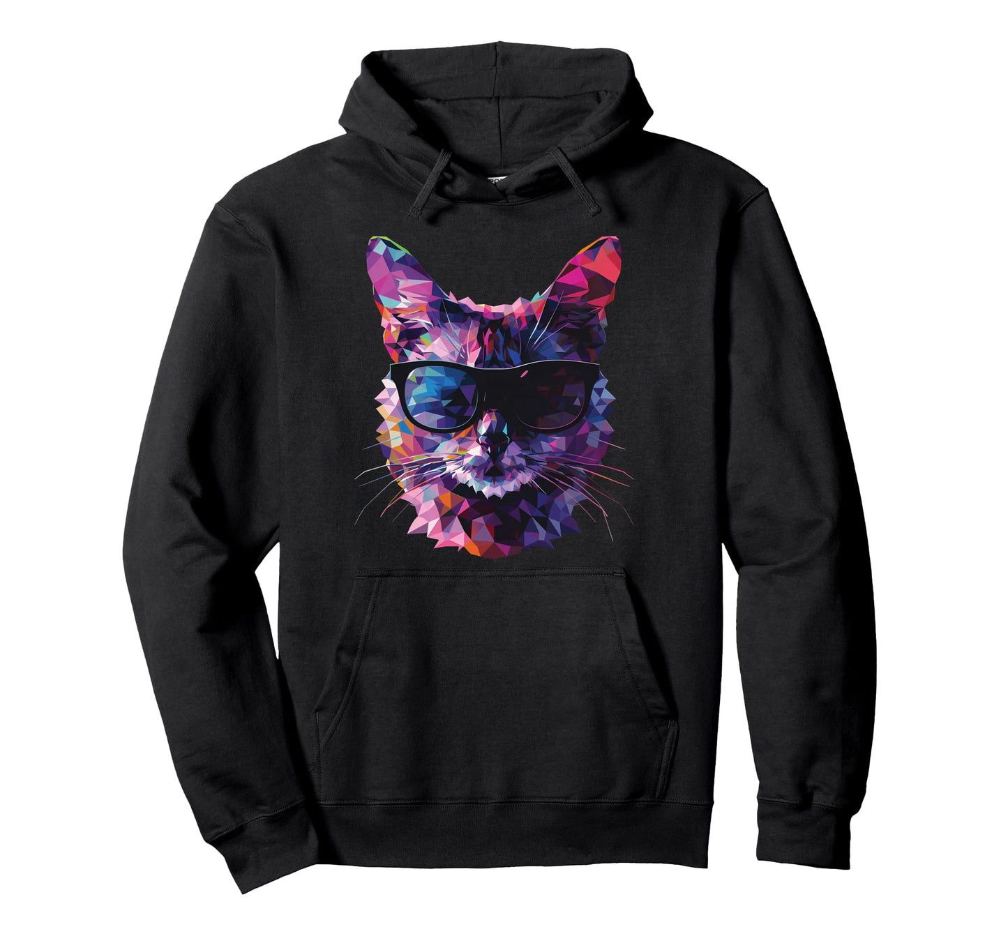 Cat Dad Mom Sunglasses Chinchilla Hoodie - Graphic Print Unisex - T-Shirt, Sweatshirt, Hoodie