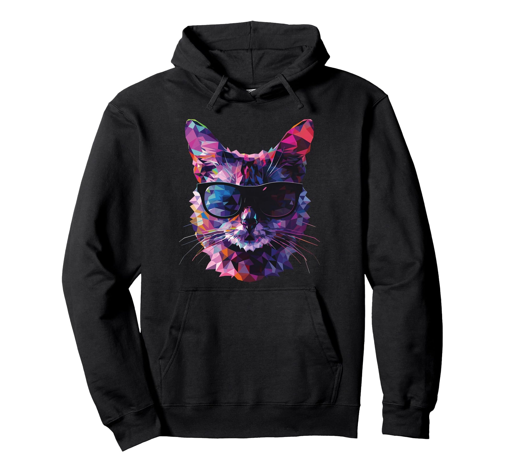 Cat Dad Mom Sunglasses Chinchilla Hoodie - Graphic Print Unisex - T-Shirt, Sweatshirt, Hoodie