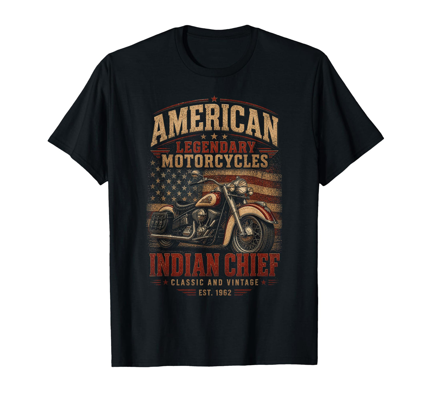 American Legendary Motorcycles Biker T-Shirt - Custom Art Print Unisex - T-Shirt, Sweatshirt, Hoodie