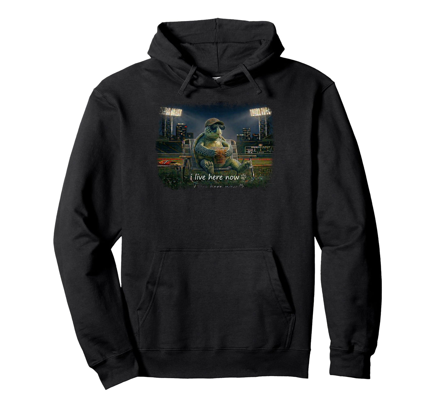 Funny Turtle Ballfield Baseball Field I Hoodie - Graphic Print for Adults - T-Shirt, Sweatshirt, Hoodie