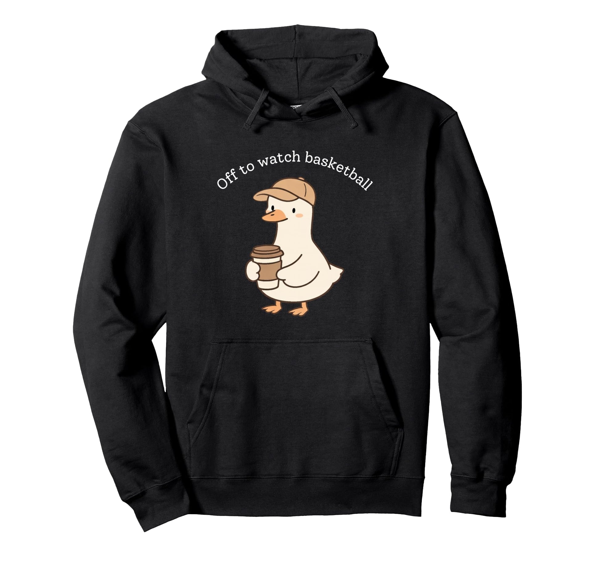 Off To Watch Basketball Goose Animal Hoodie - Fun Novelty Design Men Women - T-Shirt, Sweatshirt, Hoodie