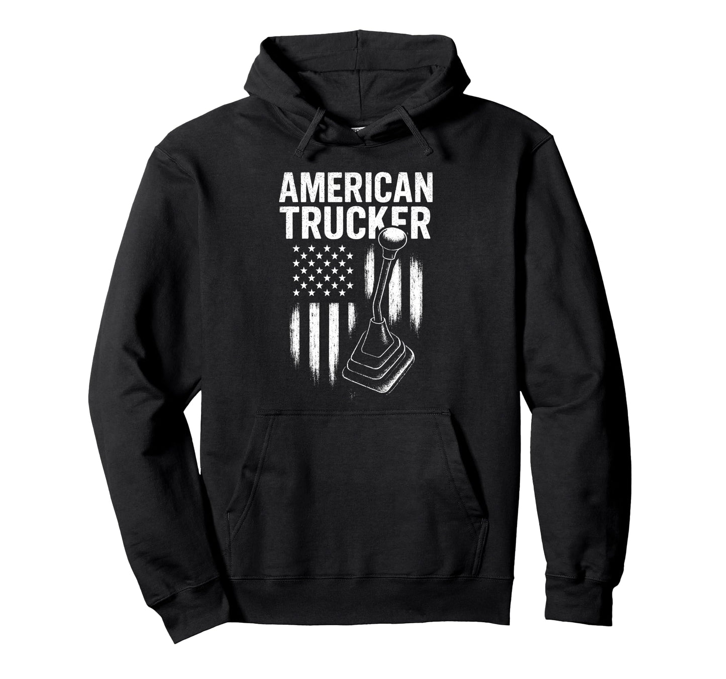 American Trucker Us Flag Patriotic Truck Hoodie - Graphic Print Unisex - T-Shirt, Sweatshirt, Hoodie