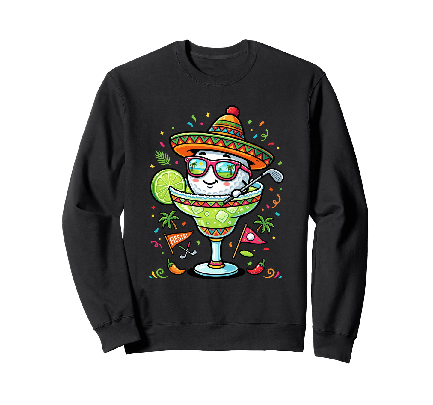 Cinco De Mayo Golf Ball Sombrero Sweatshirt - Graphic Print Unisex - T-Shirt, Sweatshirt, Hoodie