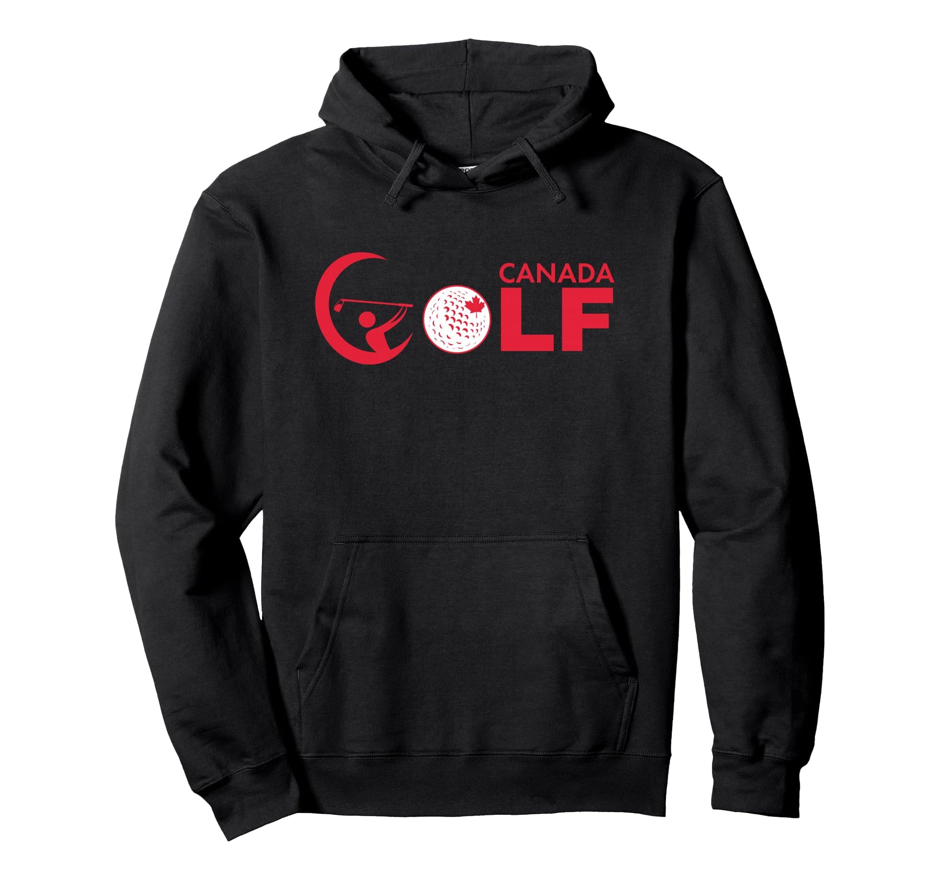 Golf Logo Flag Canada Golfer Swing Hoodie - Casual Everyday Wear Unisex - T-Shirt, Sweatshirt, Hoodie
