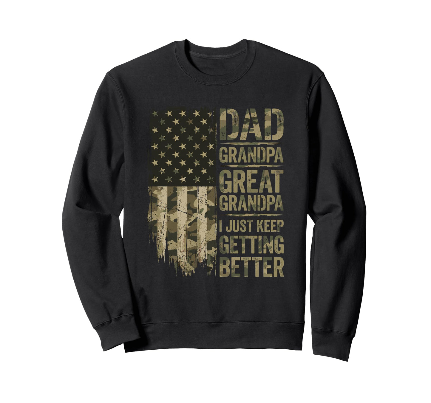 Camouflage Usa Flag Dad Grandpa Great Sweatshirt - Graphic Print Men Women - T-Shirt, Sweatshirt, Hoodie