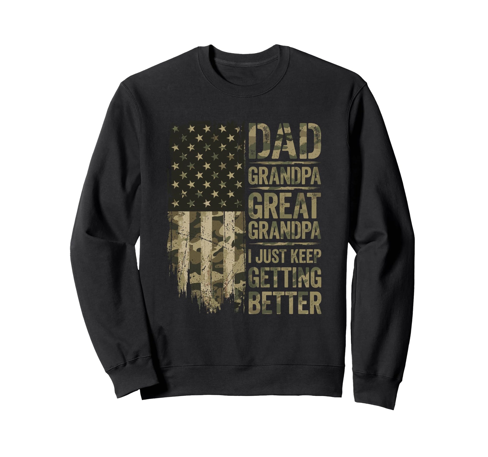 Camouflage Usa Flag Dad Grandpa Great Sweatshirt - Graphic Print Men Women - T-Shirt, Sweatshirt, Hoodie
